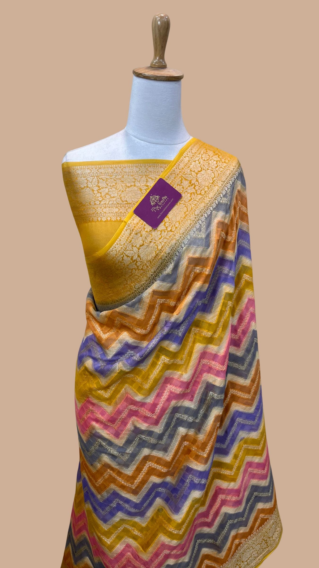 Pure Khaddi Chiffon Banarasi Saree