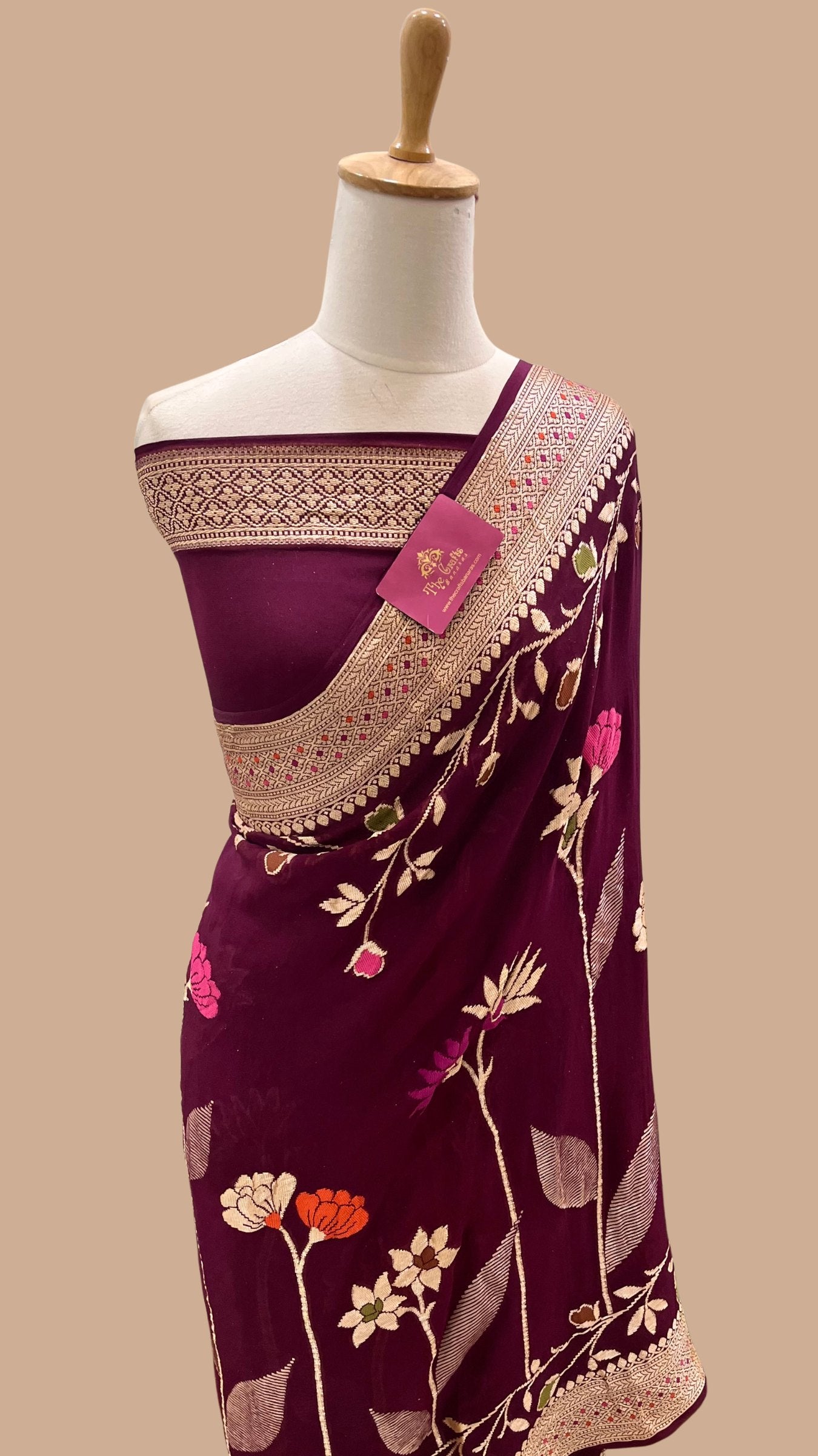 Pure Khaddi Chiffon Banarasi Saree