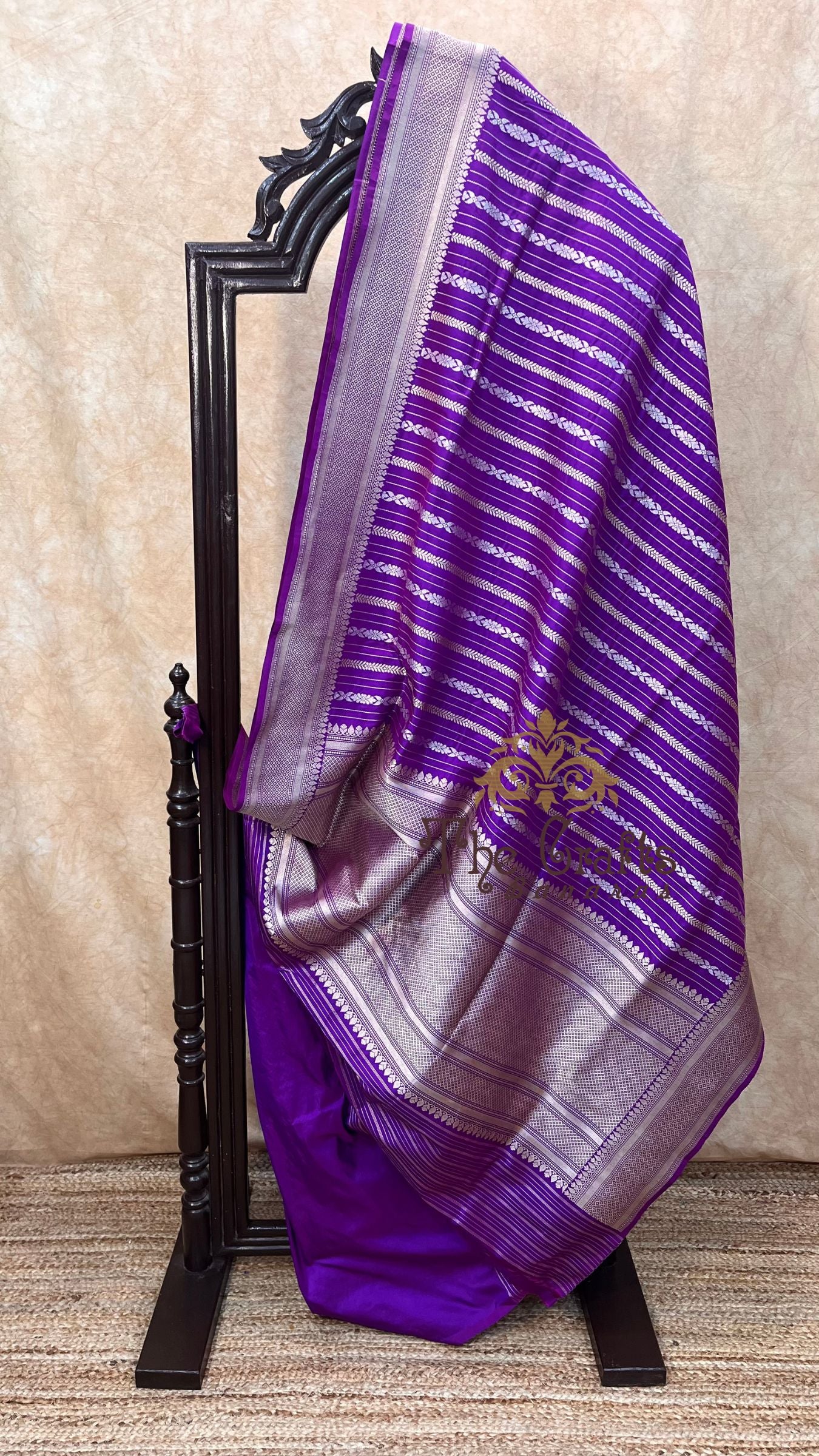 Pure Katan Silk Handloom Banarasi Saree - Sona roopa with kadhua border