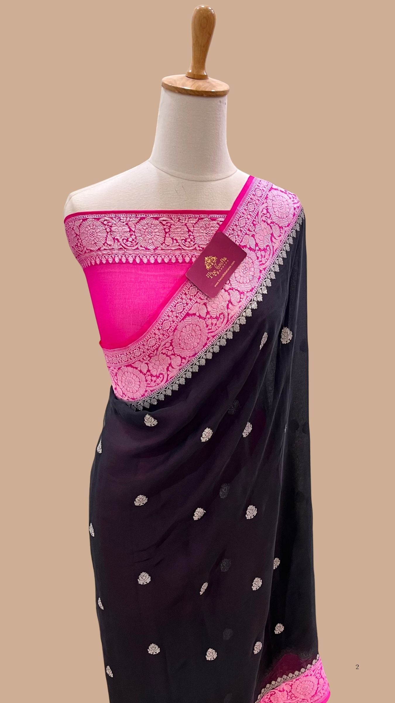 Pure Georgette Handloom Banarasi Saree