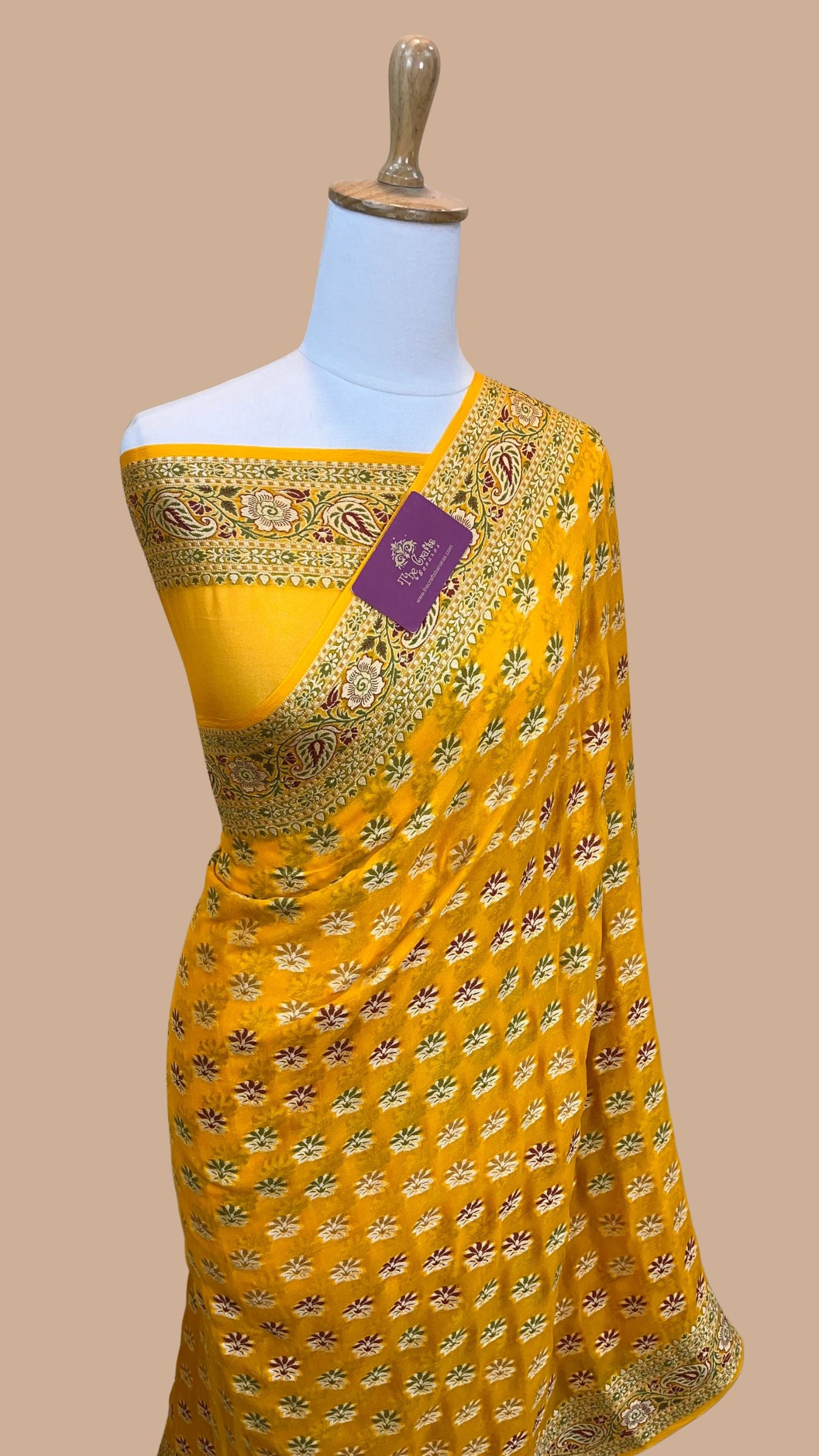 Pure Khaddi Chiffon Banarasi Saree