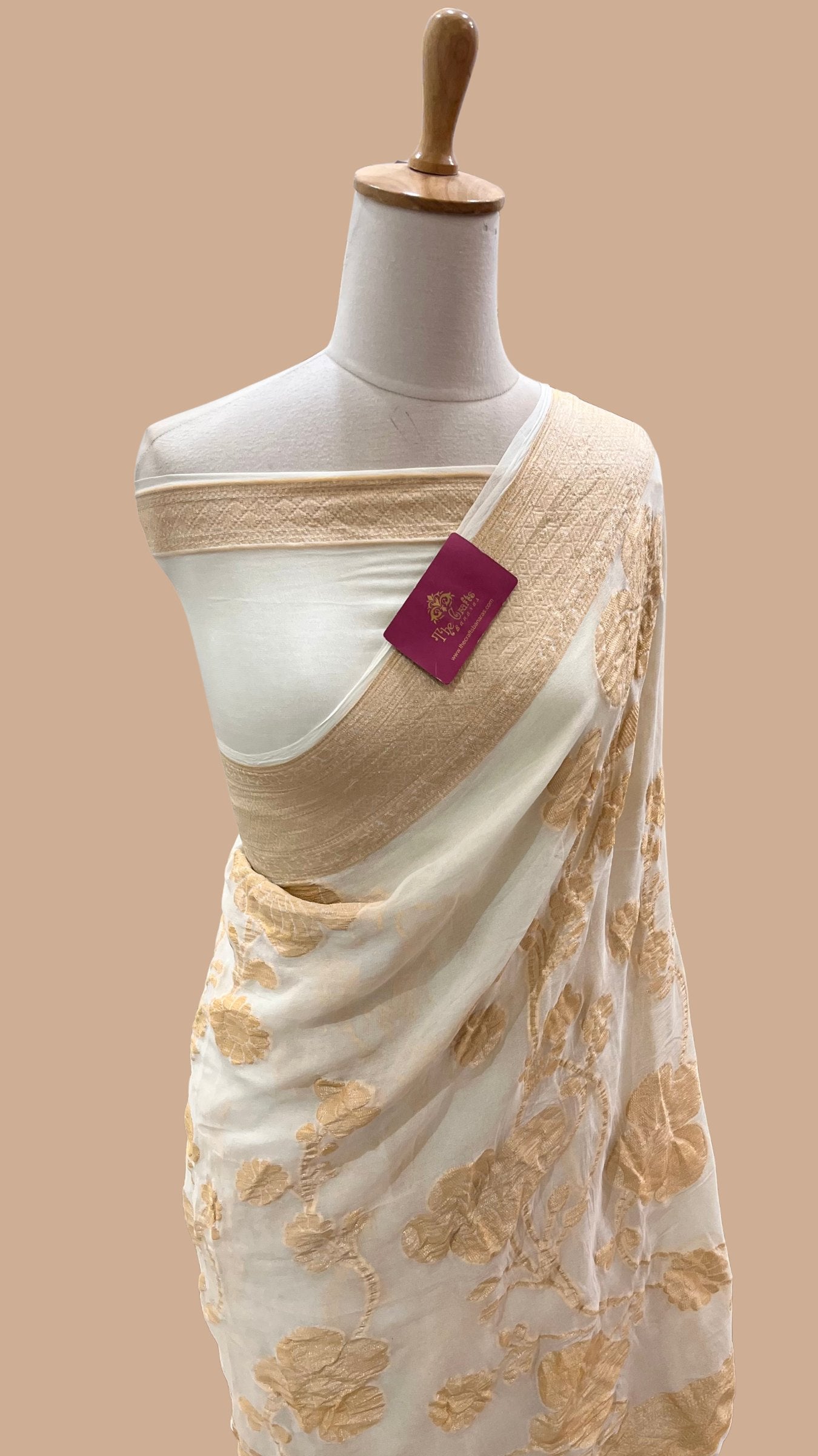 Pure Khaddi Chiffon Banarasi Saree