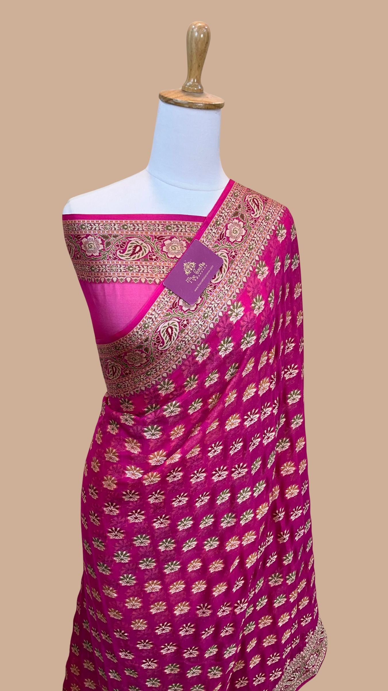 Pure Khaddi Chiffon Banarasi Saree