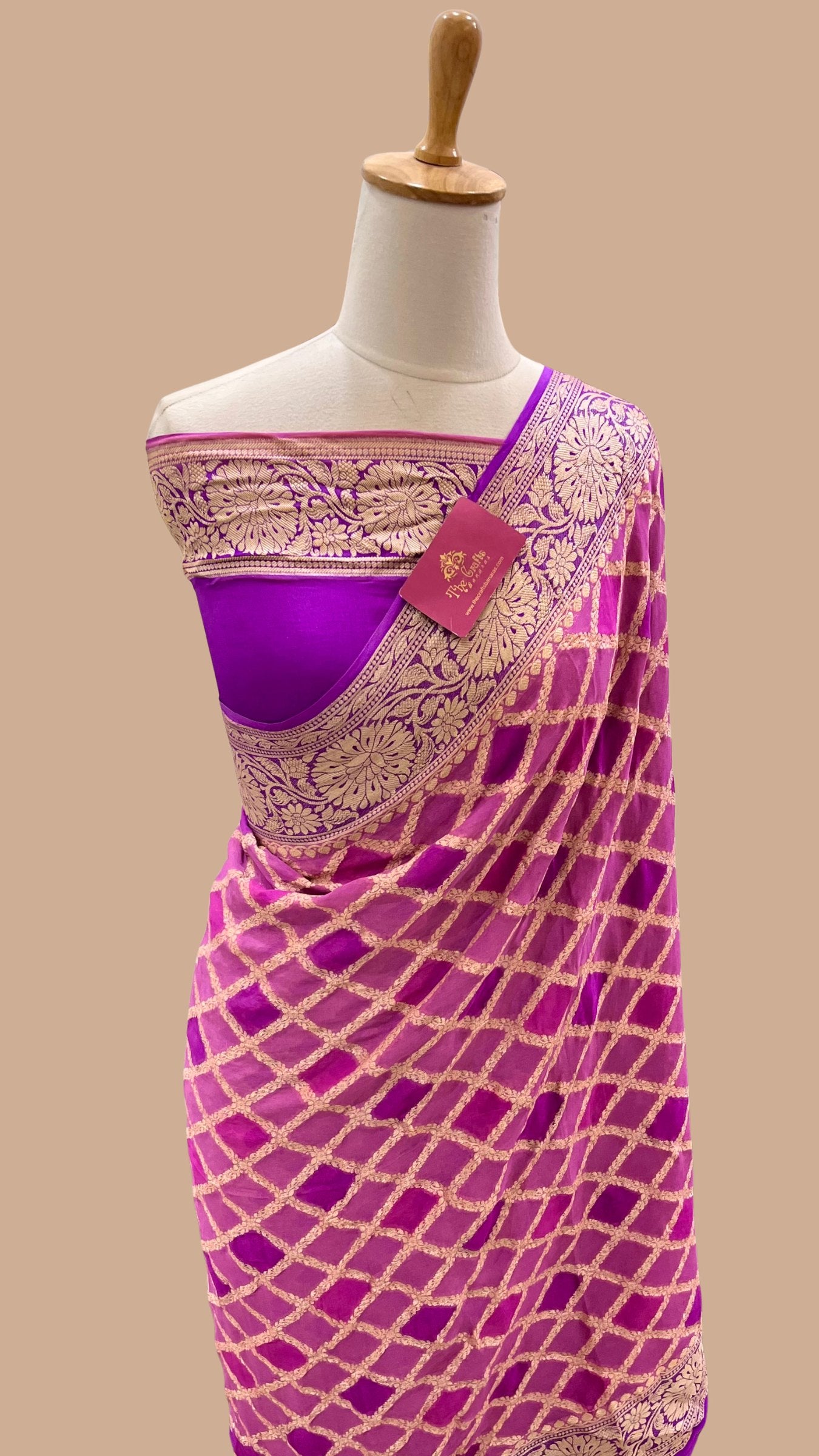 Pure Khaddi Chiffon Banarasi Saree