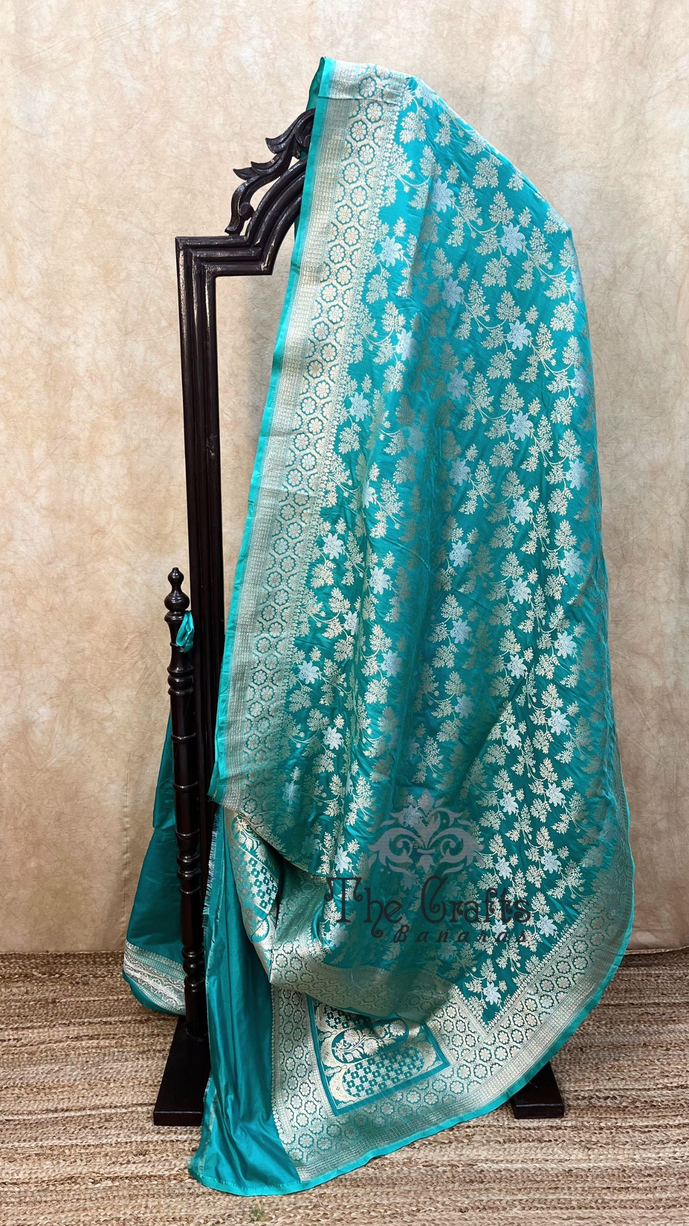 Pure Katan Silk Handloom Banarasi Saree - All over Sona Roopa Jaal work