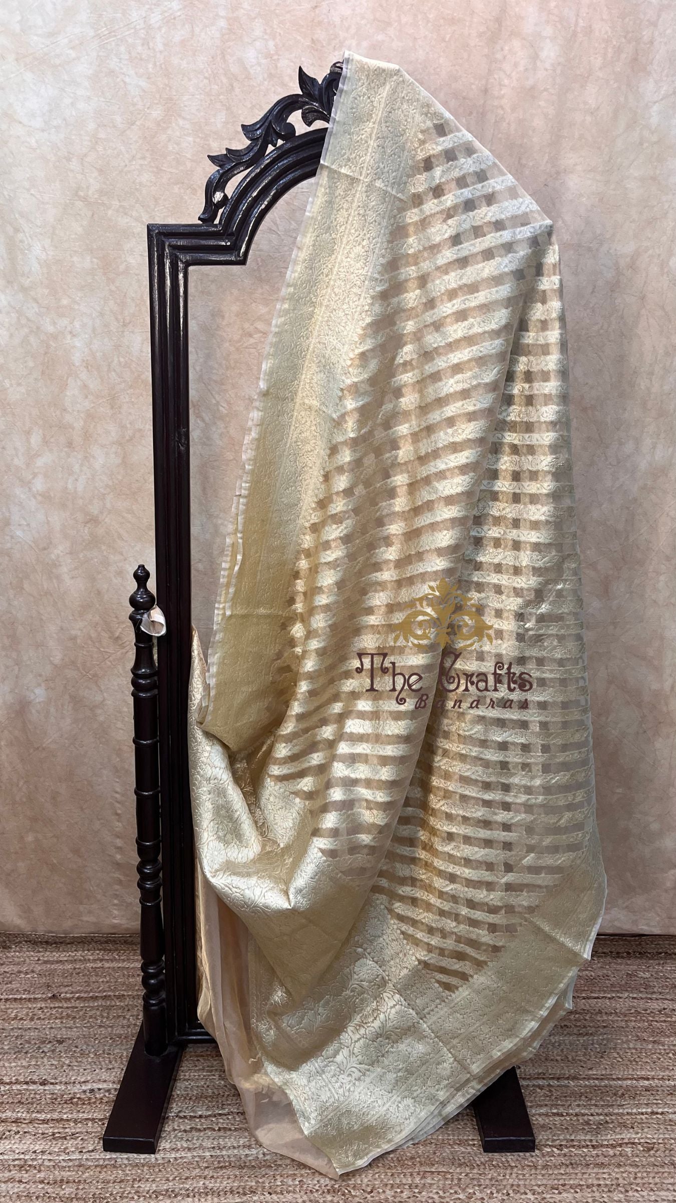Pure Kora Tissue Kora Silk Handloom Banarasi Saree