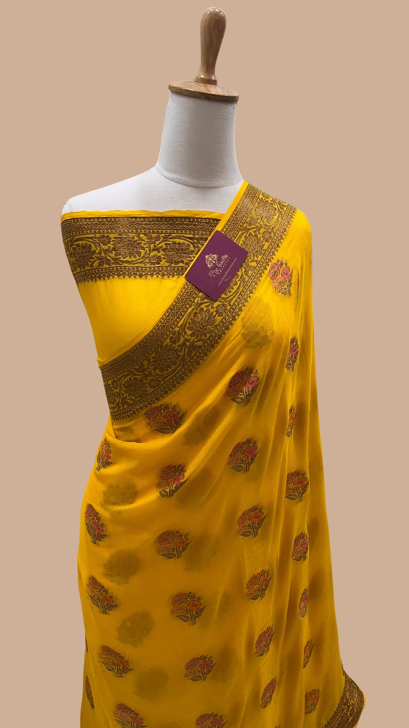 Pure Khaddi Chiffon Banarasi Saree