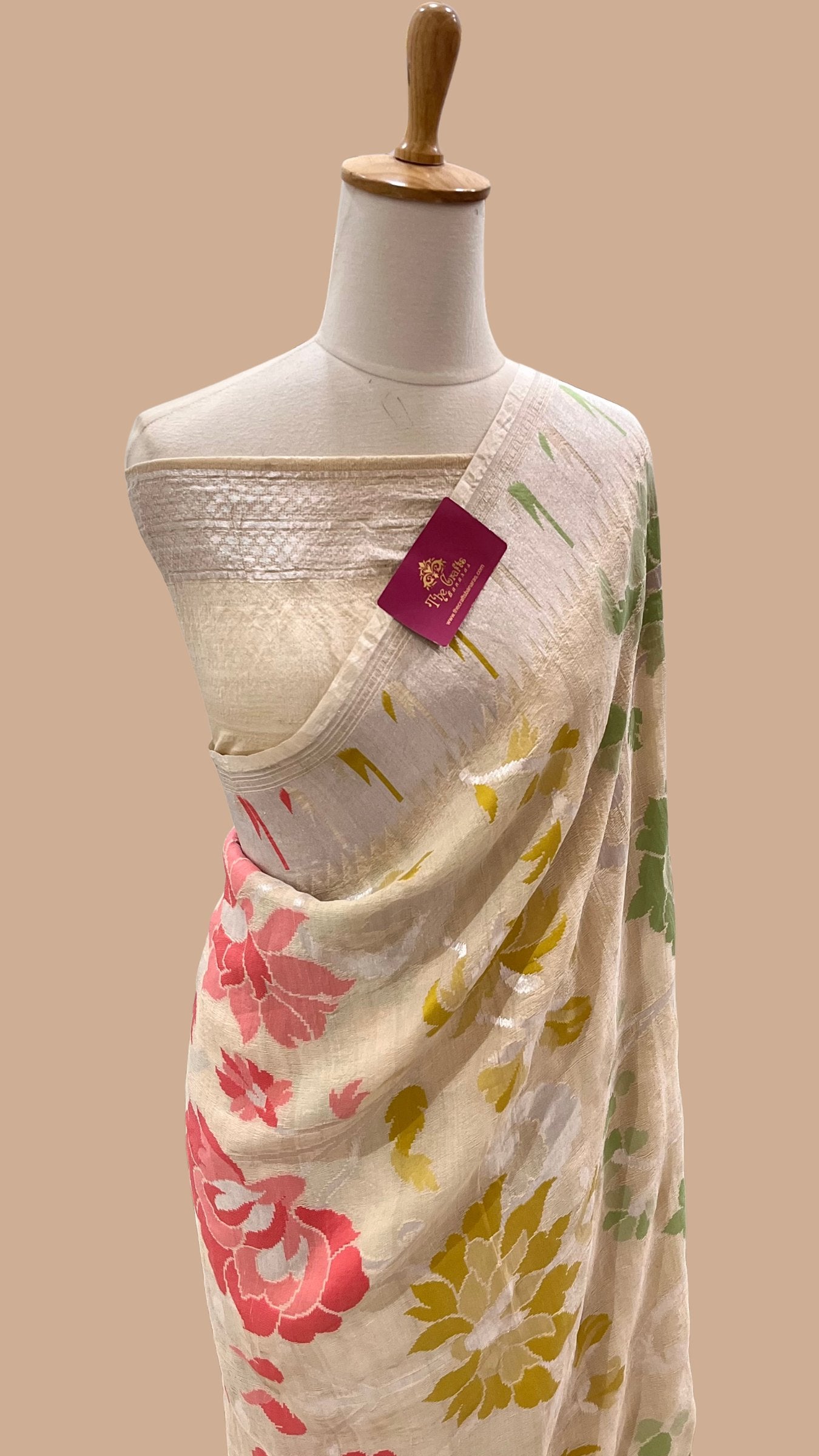 Tussar Georgette Handloom Banarasi Saree - Meenakari