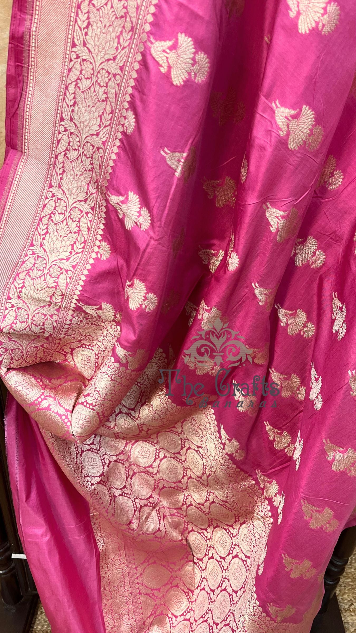 Pure Katan Silk Handloom Banarasi Saree - Jaal work