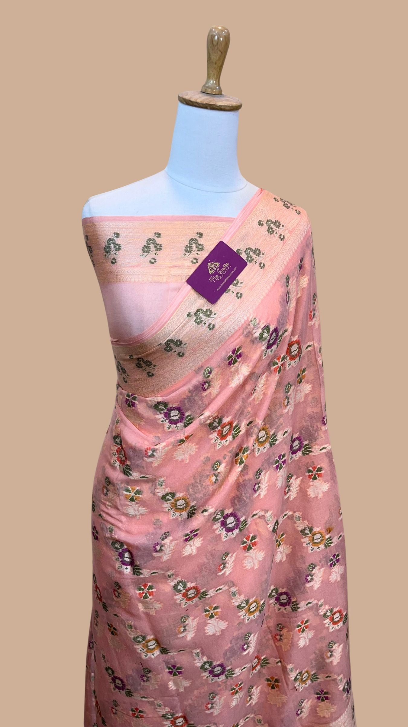 Pure Khaddi Chiffon Banarasi Saree