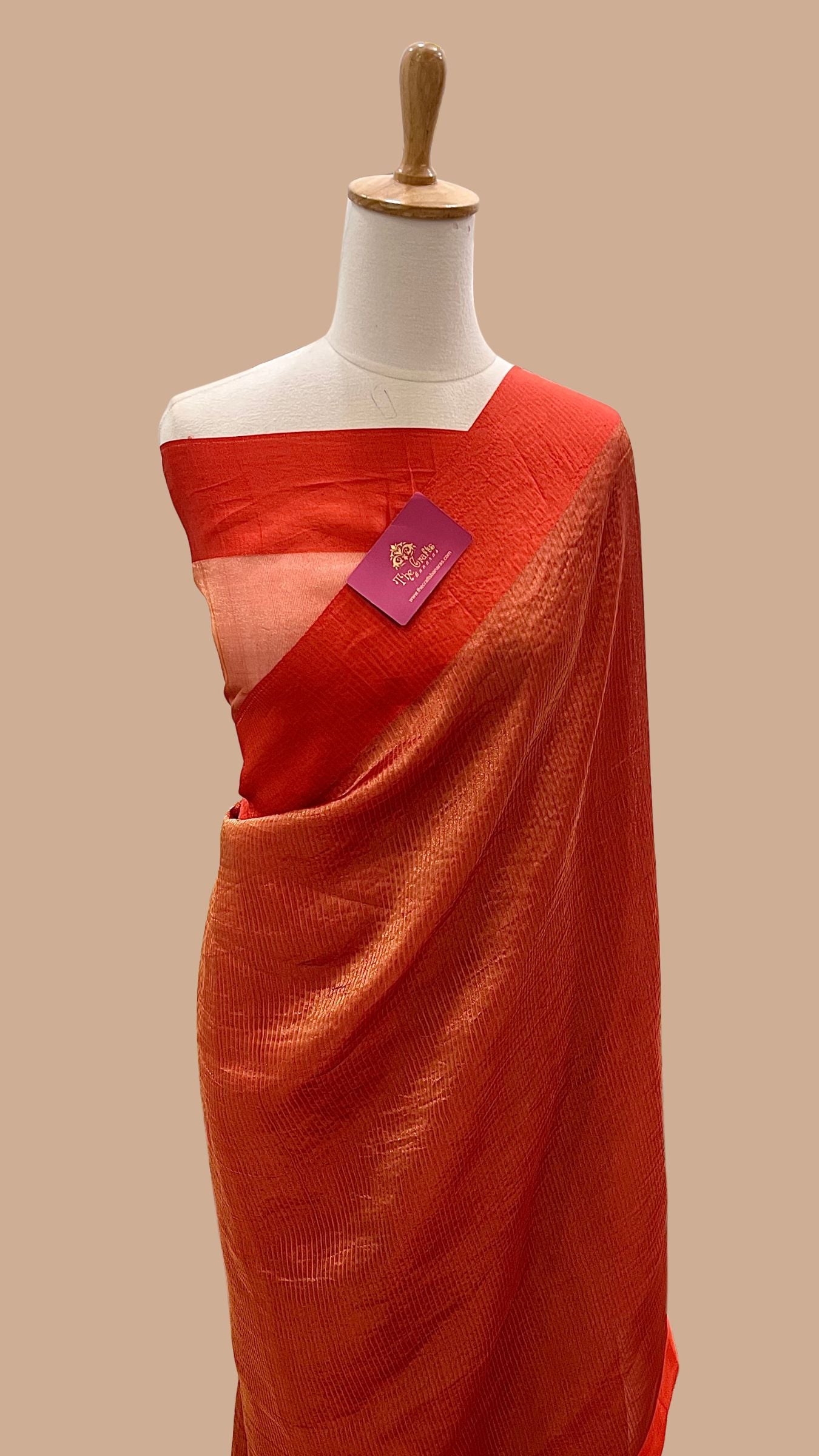Pure Tissue Silk Handloom Banarasi Saree - with Satin Border