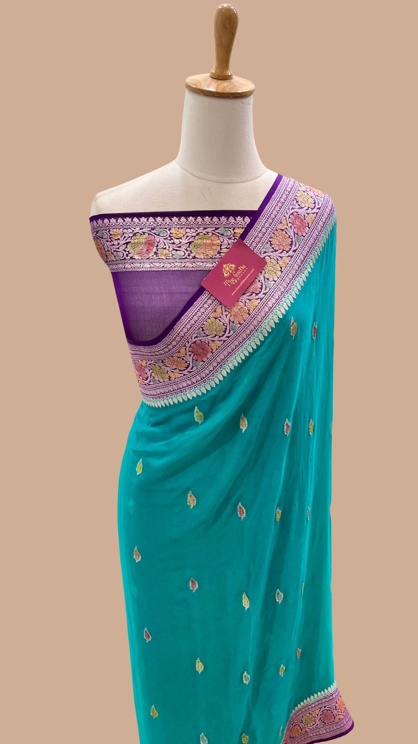 Pure Georgette Handloom Banarasi Saree