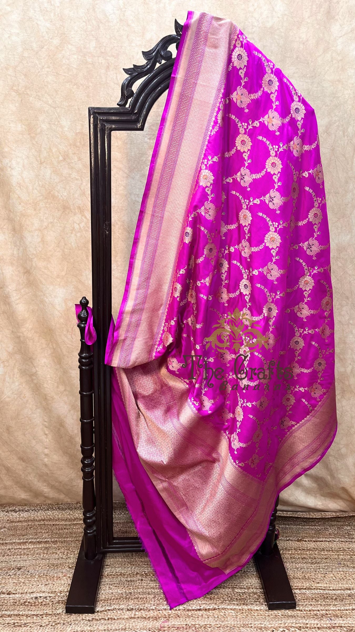 Pure Katan Silk Handloom Banarasi Saree - All over Meenakari Jaal work