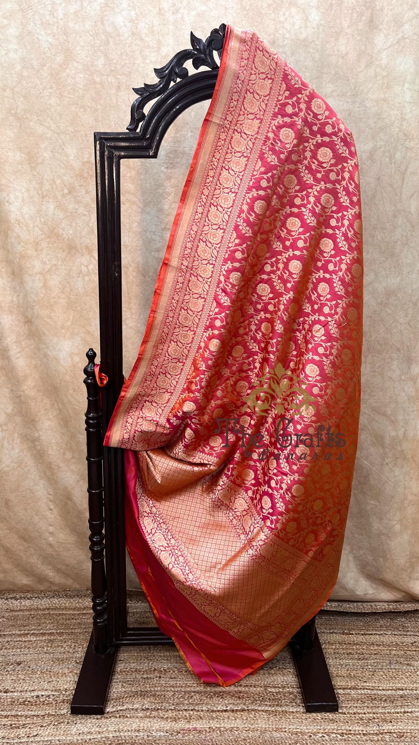 Pure Katan Silk Handloom Banarasi Saree - Jaal work