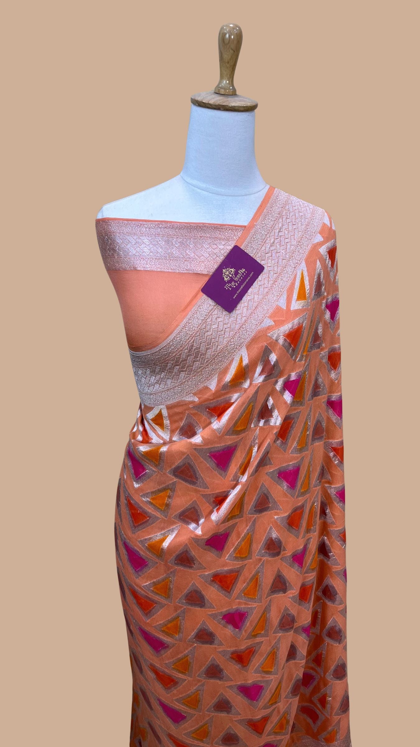 Pure Georgette Banarasi Saree - Silver Zari