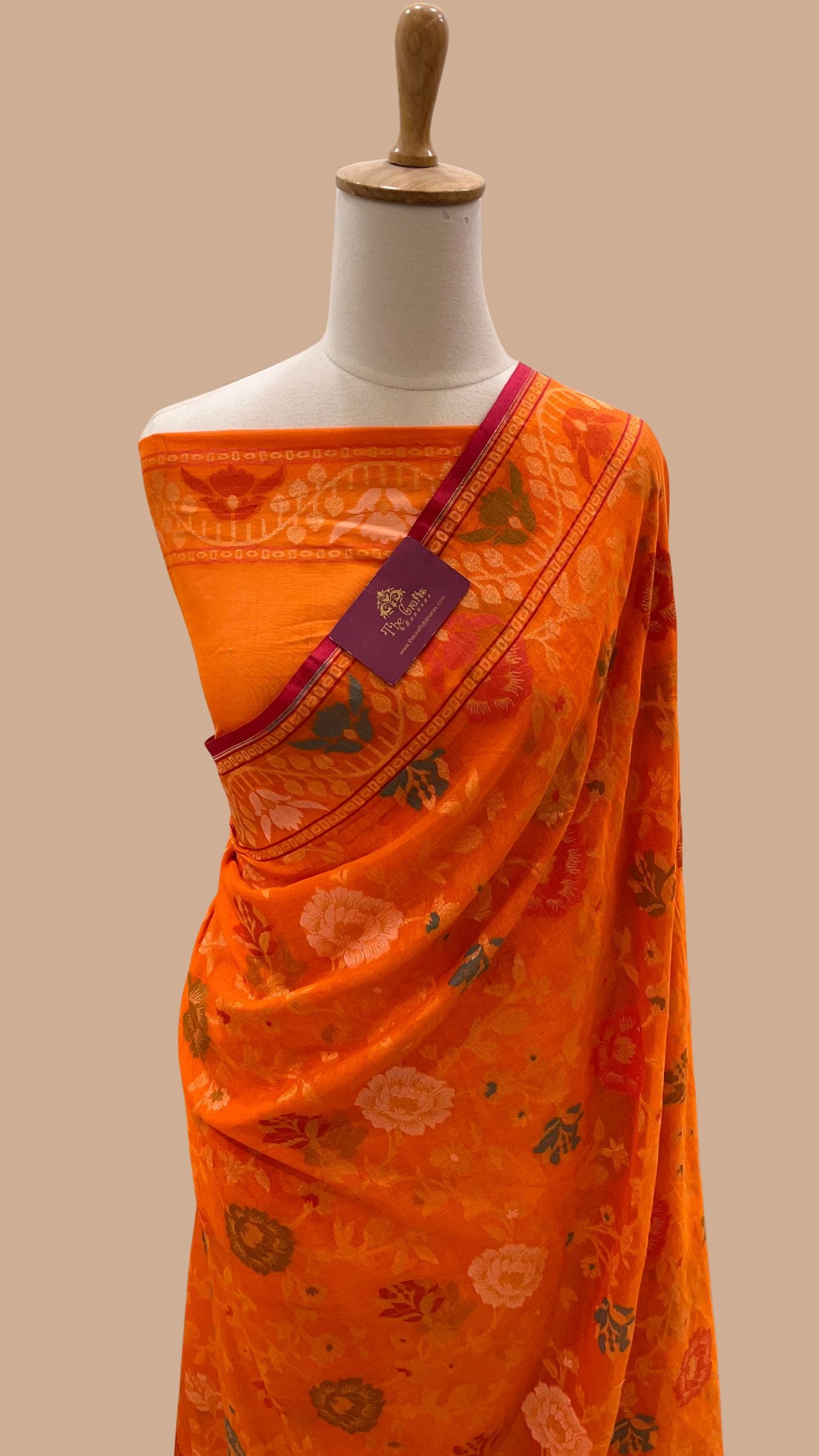 Pure Ektara Cotton Jamdani Banarasi Saree - Tilfi