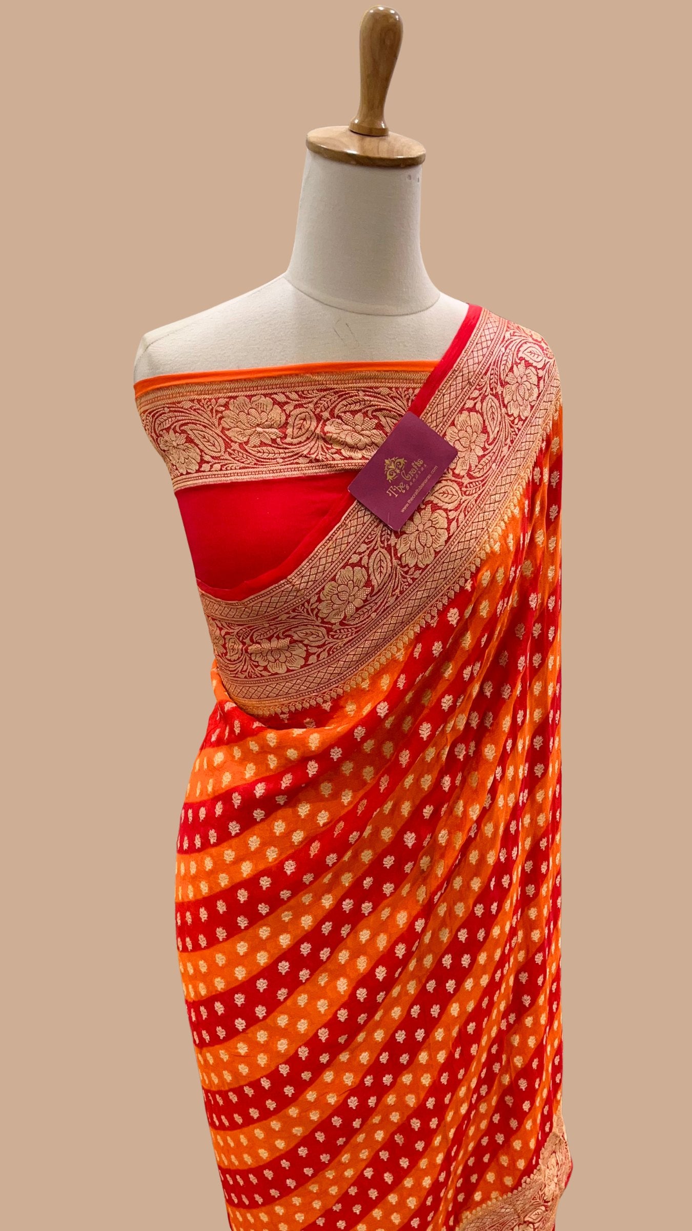 Pure Khaddi Chiffon Banarasi Saree