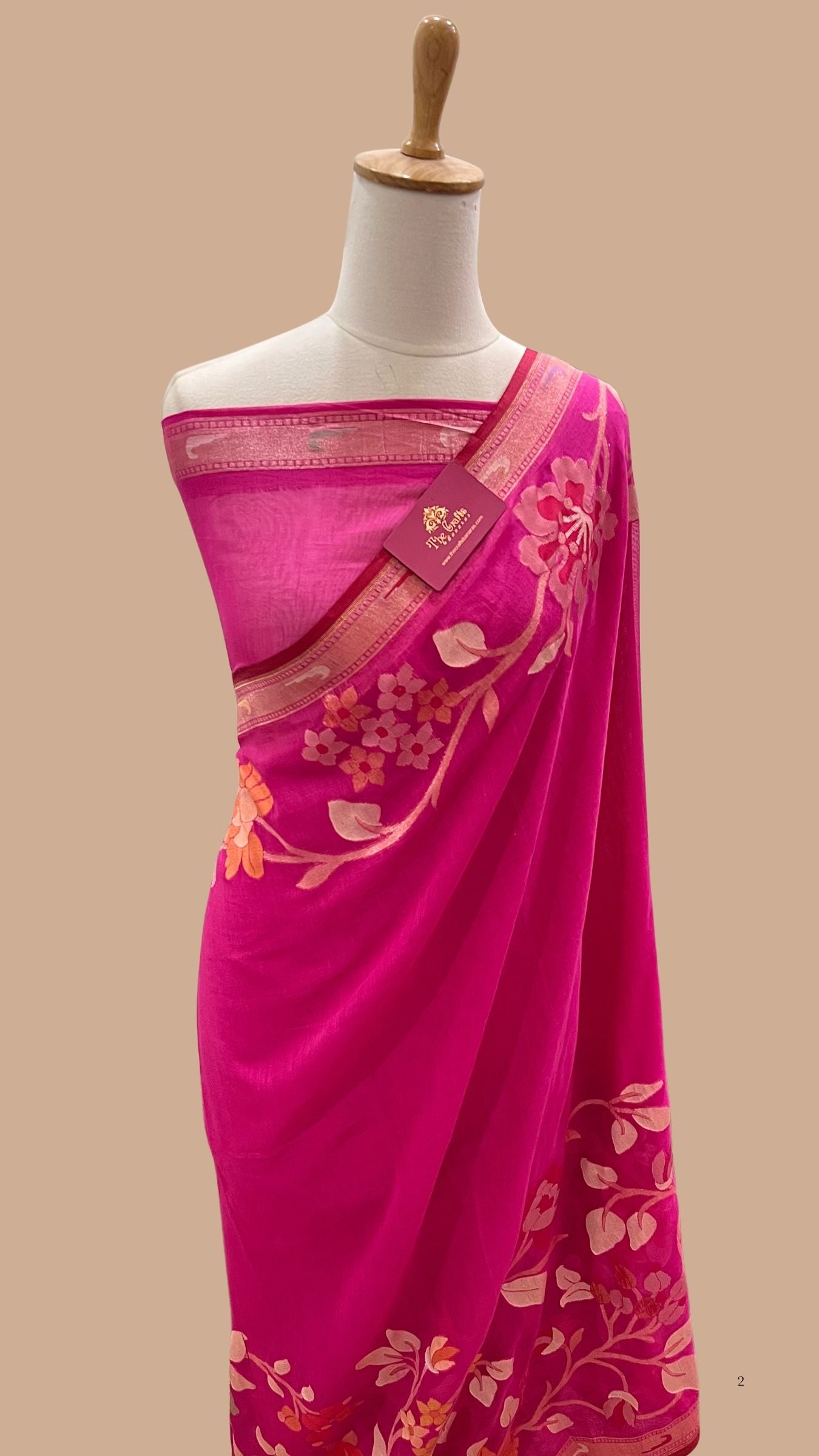Pure Ektara Cotton Jamdani Banarasi Saree - Tilfi