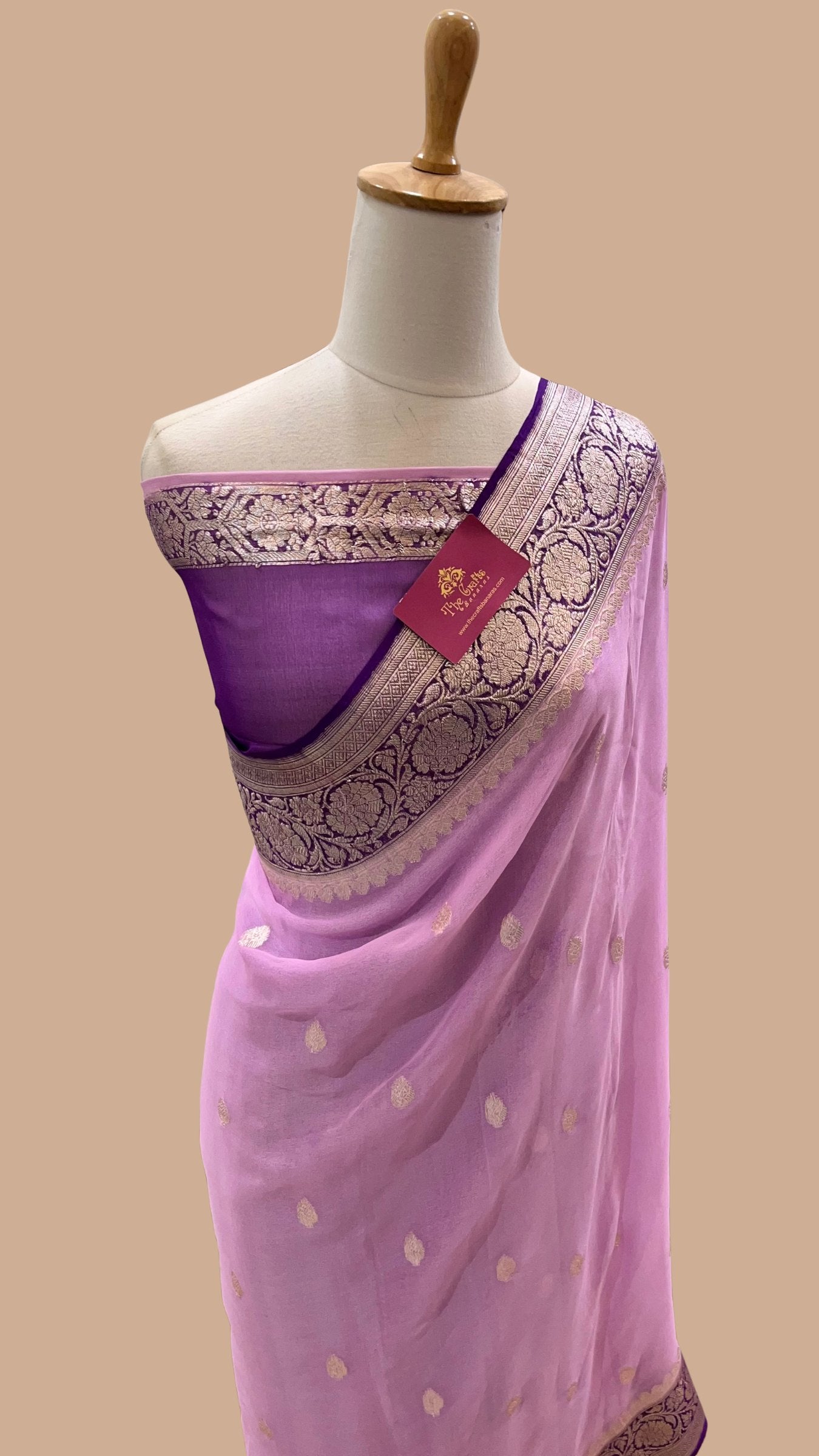 Pure Georgette Handloom Banarasi Saree