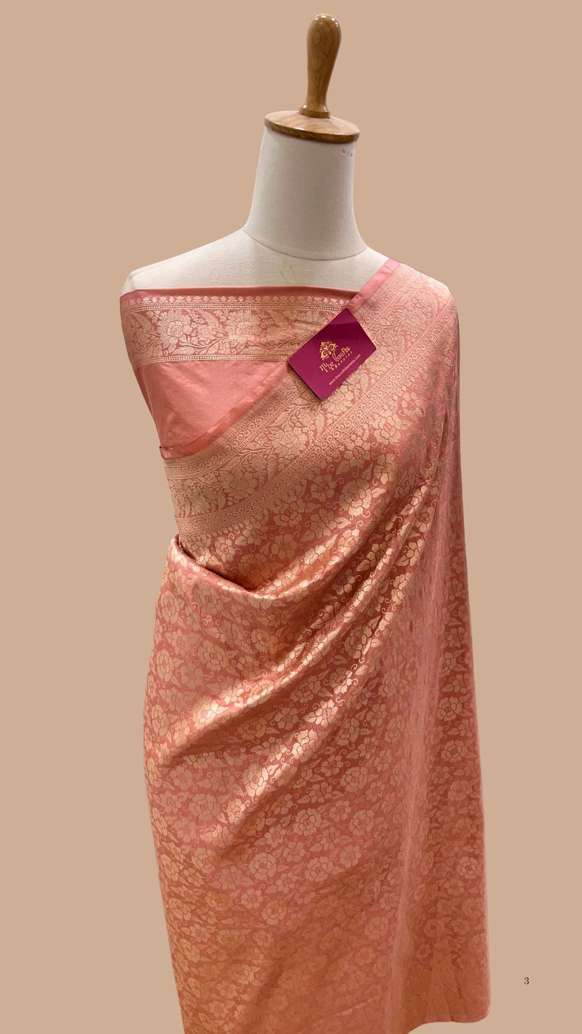 Pure Katan Silk Handloom Banarasi Saree - Jaal work