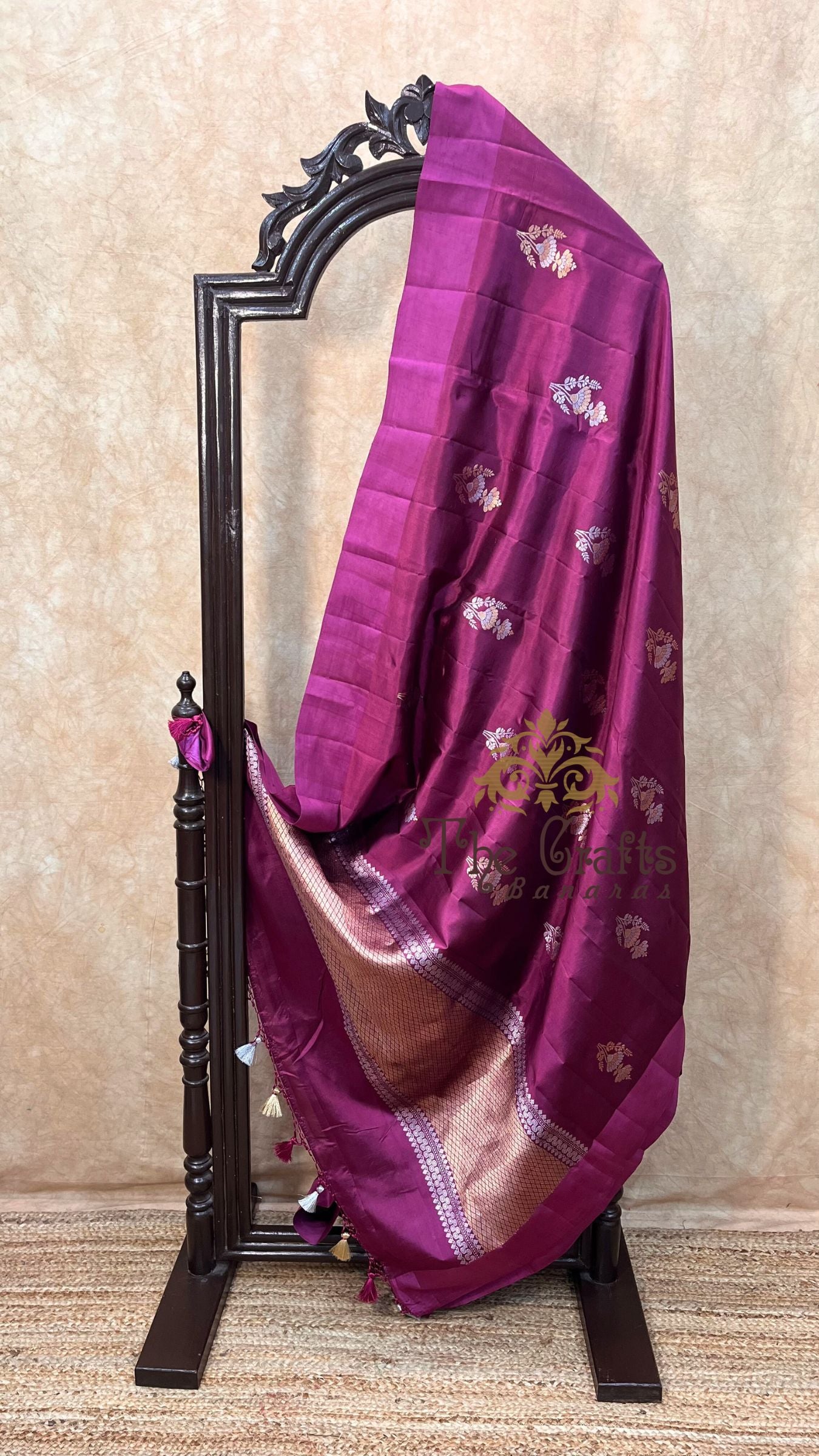 Pure Mango Silk Handloom Banarasi Saree - With Sona Roopa Motifs