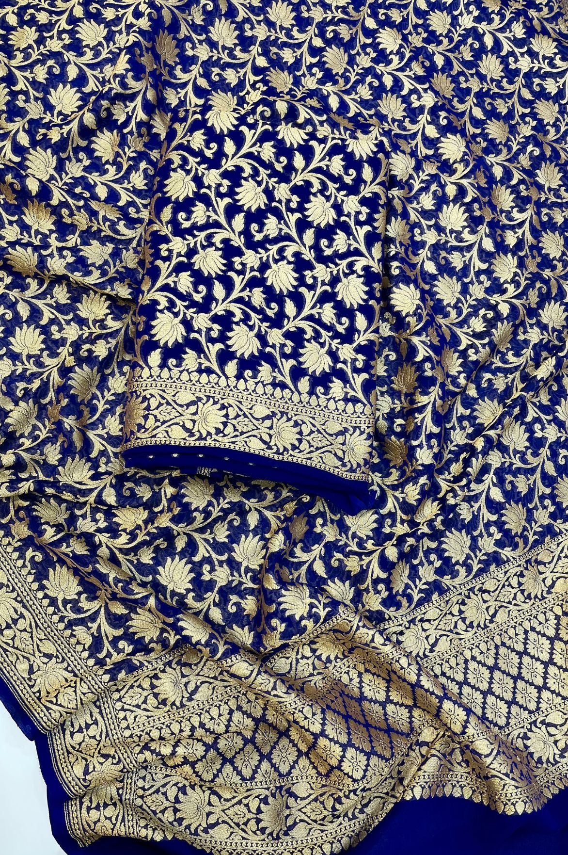 Khaddi Georgette Banarasi Dress Material