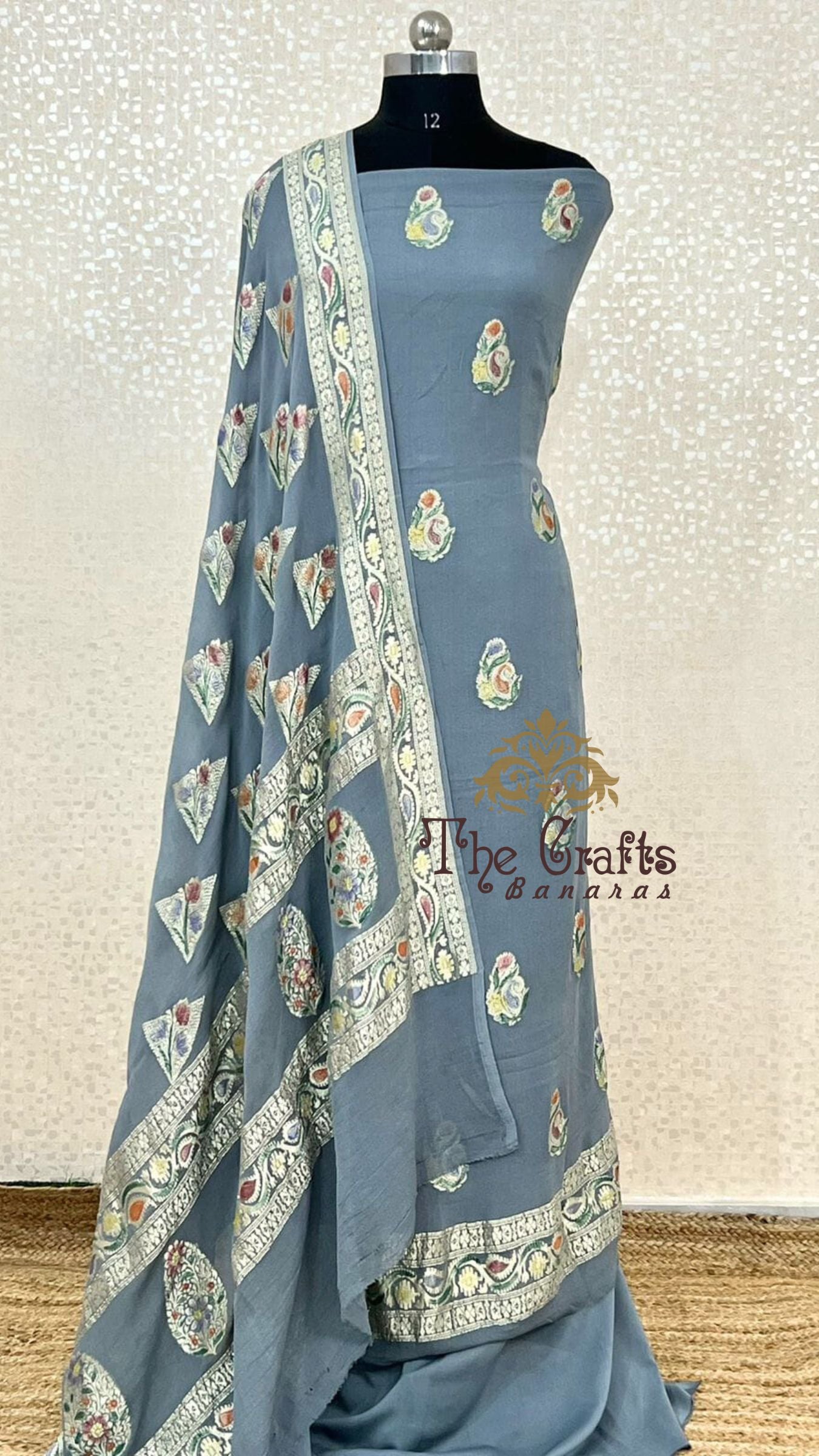 Pure Banarasi Khaddi Georgette Dress Material