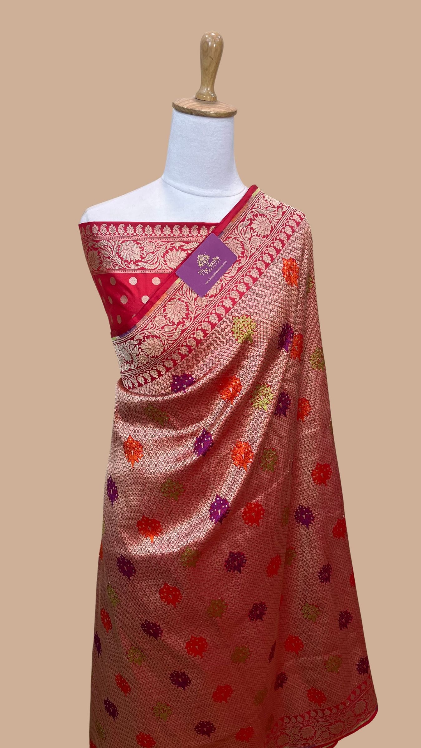 Pure Katan Silk Handloom Banarasi Saree - Tanchui Brocade Meena