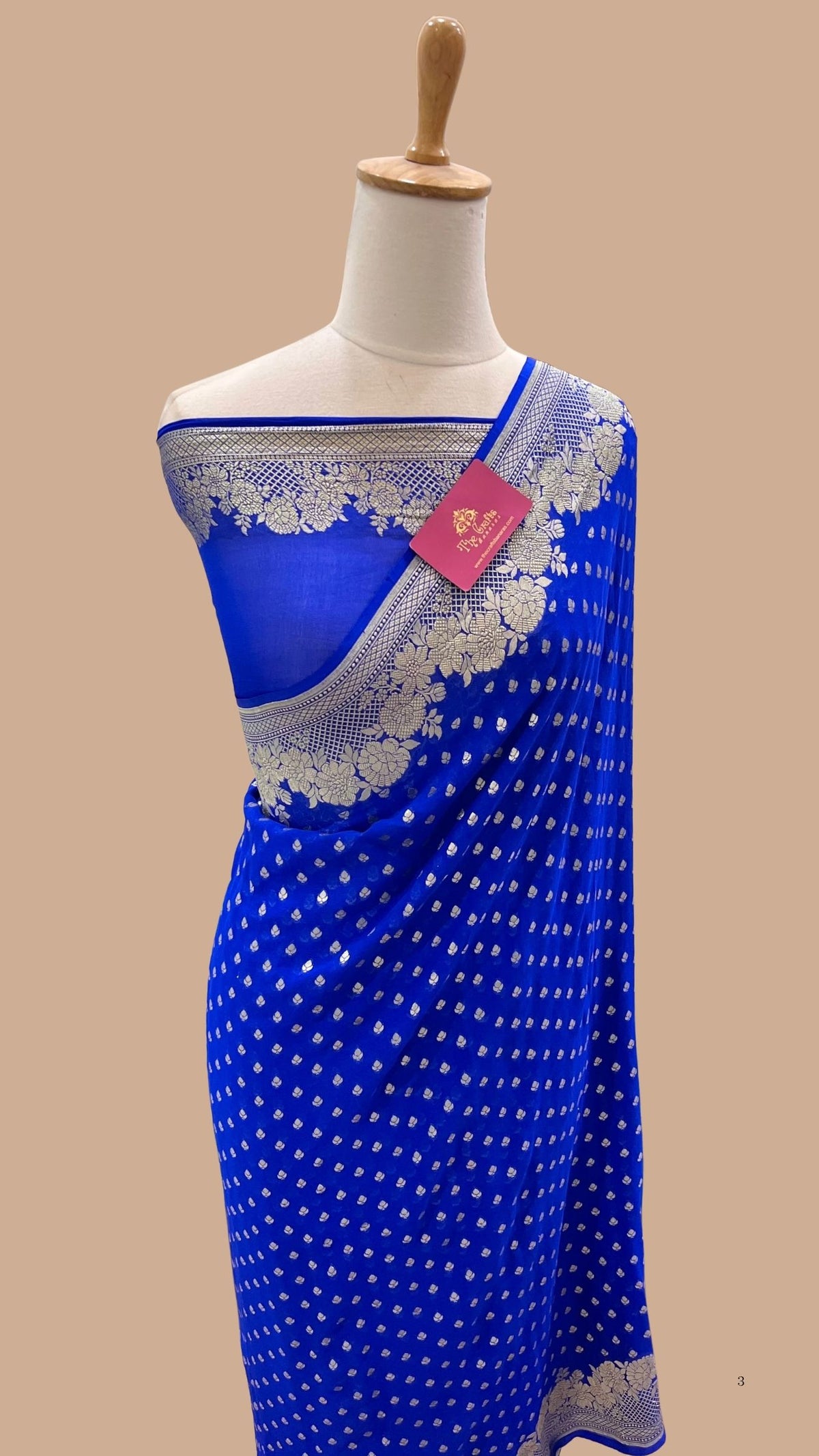 Khaddi Georgette Handloom Banarasi Saree