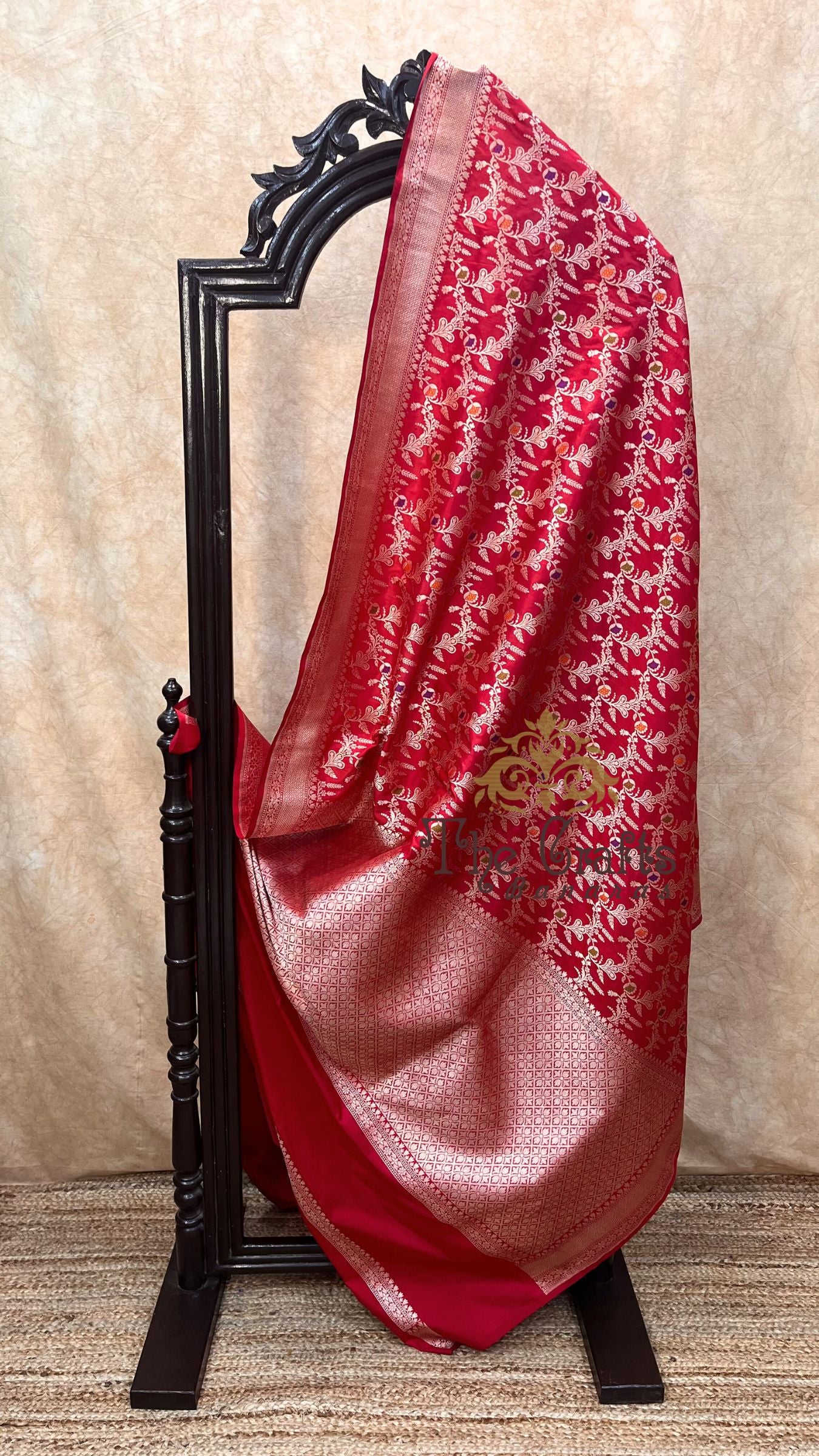 Pure Katan Silk Handloom Banarasi Saree - All over Meenakari Jaal work