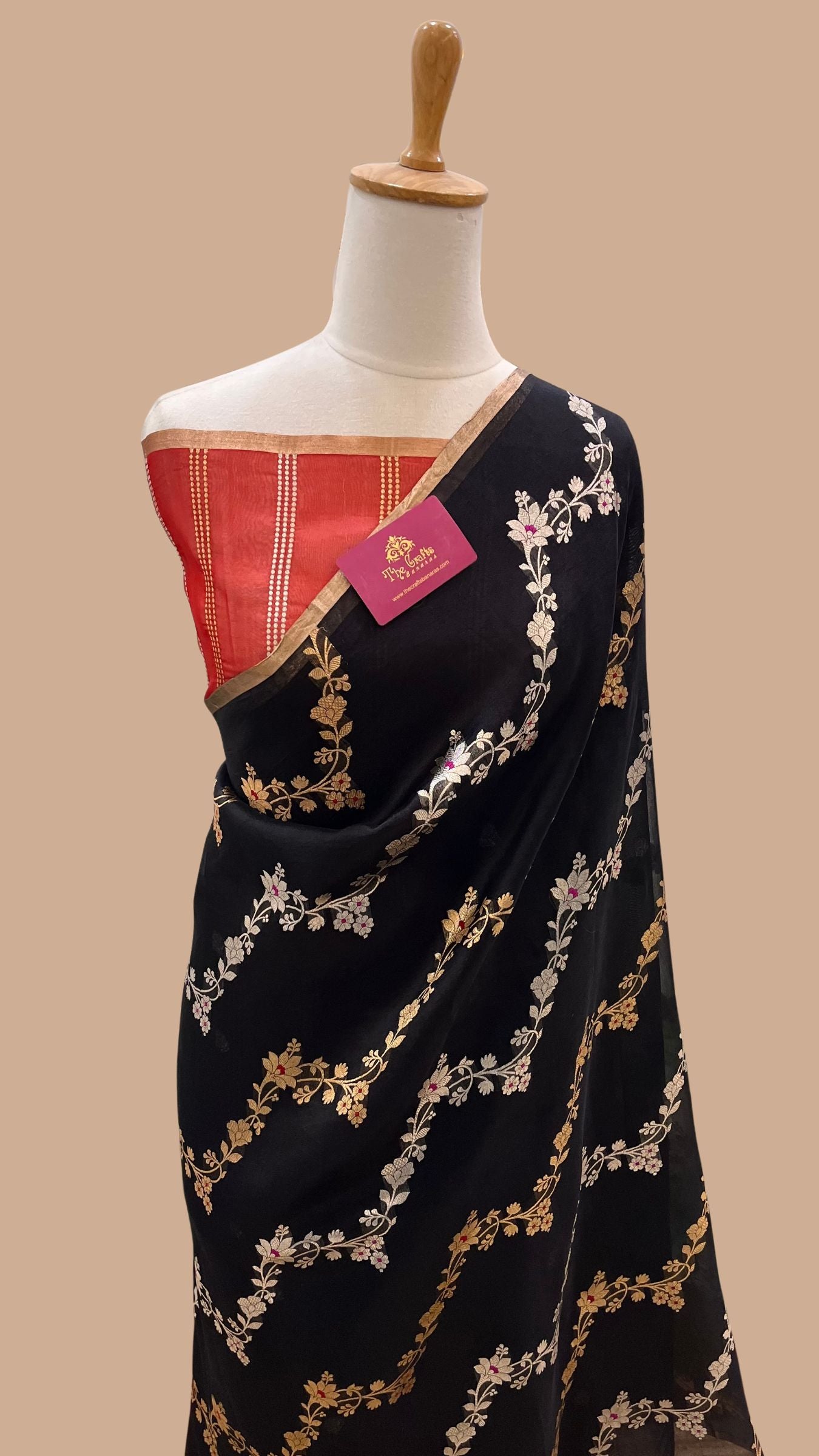 Pure Kora Silk Handloom Banarasi Saree - Kadhua Stripes