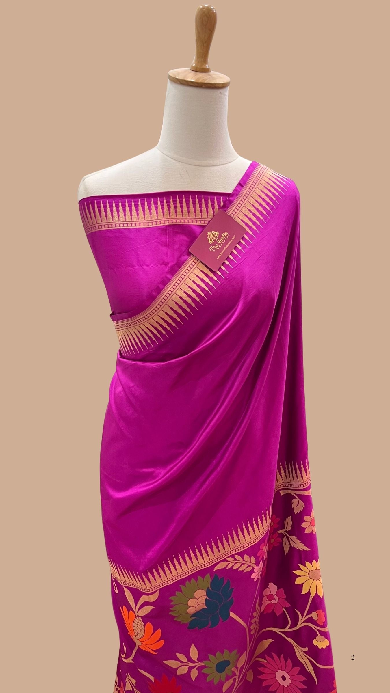Pure Katan Silk Handloom Banarasi Saree - Tilfi Meenakari Jaal Work