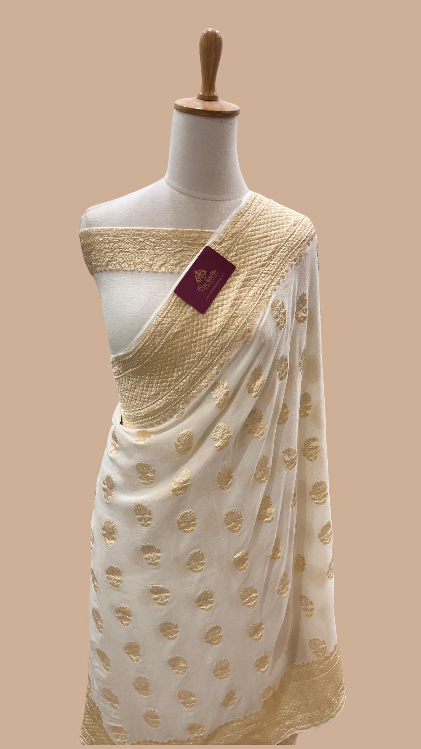 Khaddi Georgette Handloom Banarasi Saree