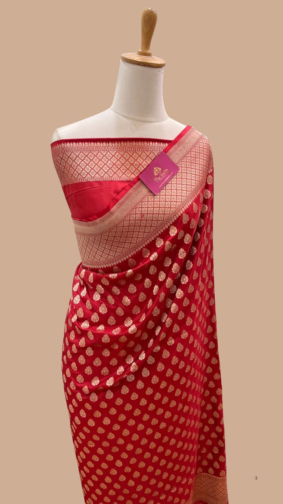 Pure Katan Silk Handloom Banarasi Saree - Jaal work