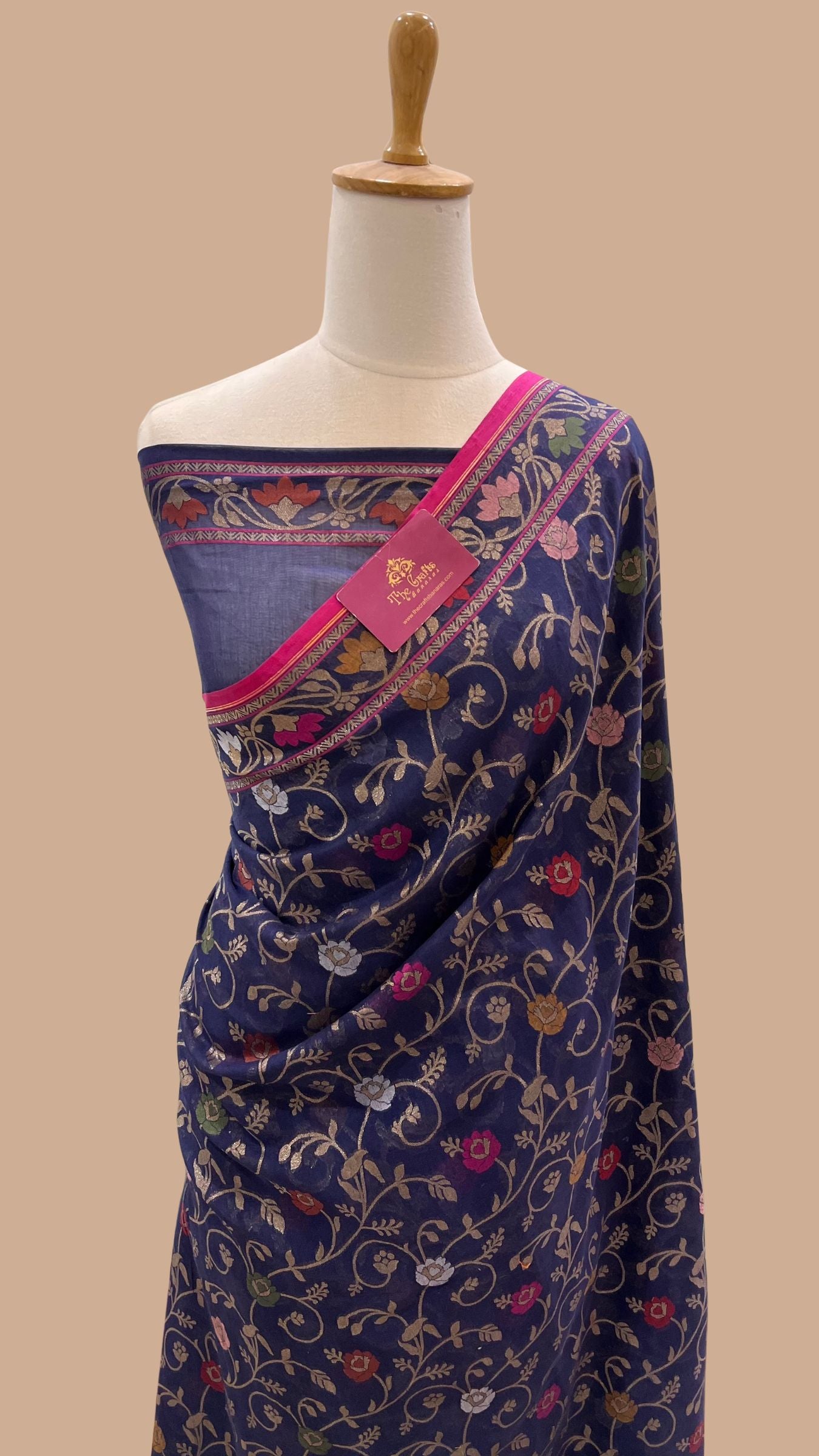 Pure Ektara Cotton Jamdani Banarasi Saree - Tilfi