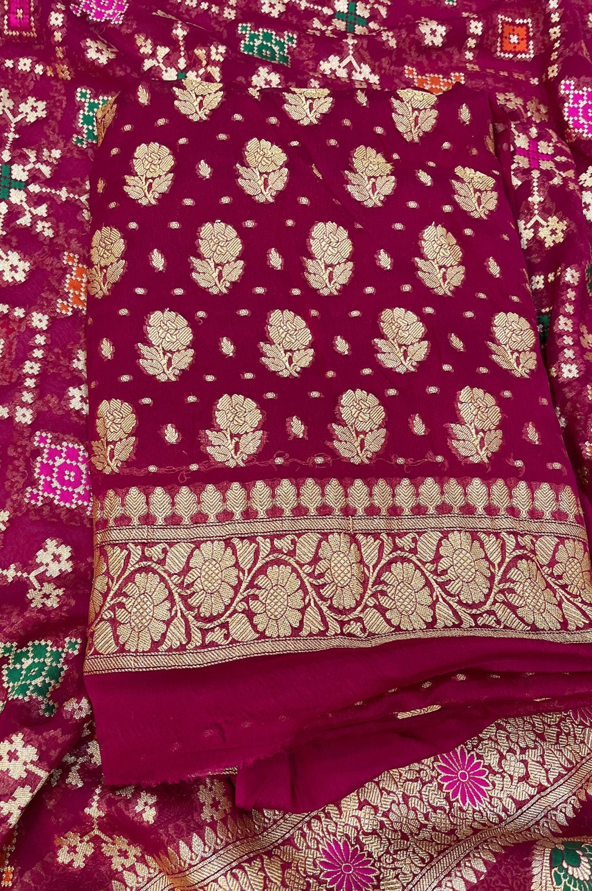 Khaddi Georgette Banarasi Dress Material