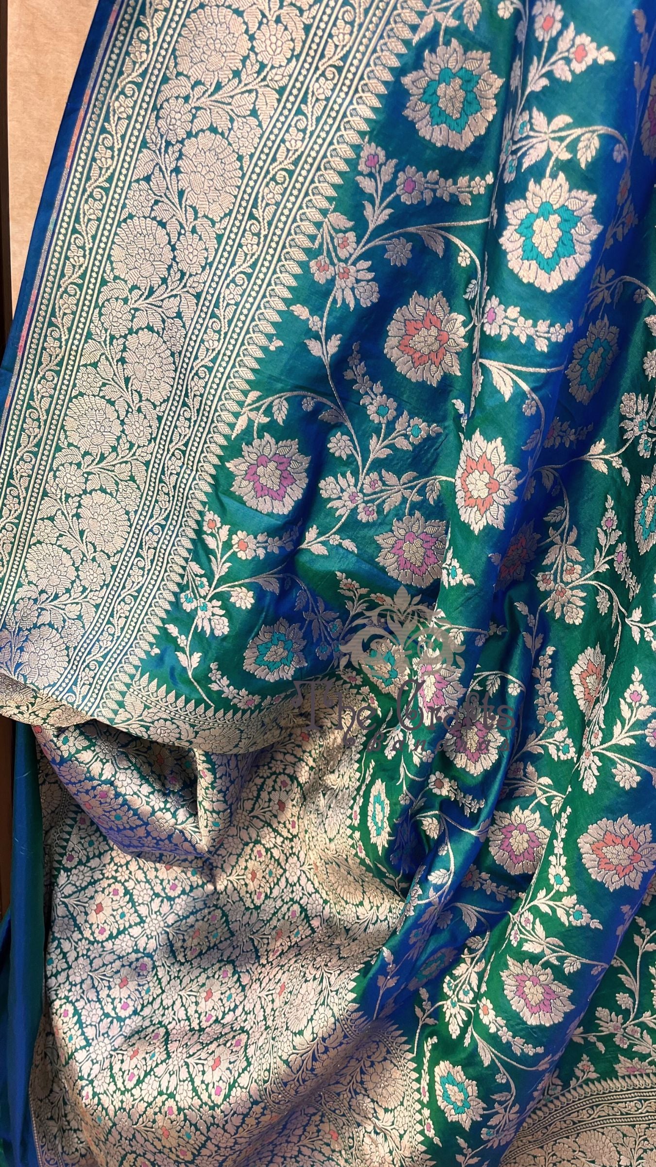 Pure Katan Silk Handloom Banarasi Saree - All over Meenakari Jaal work