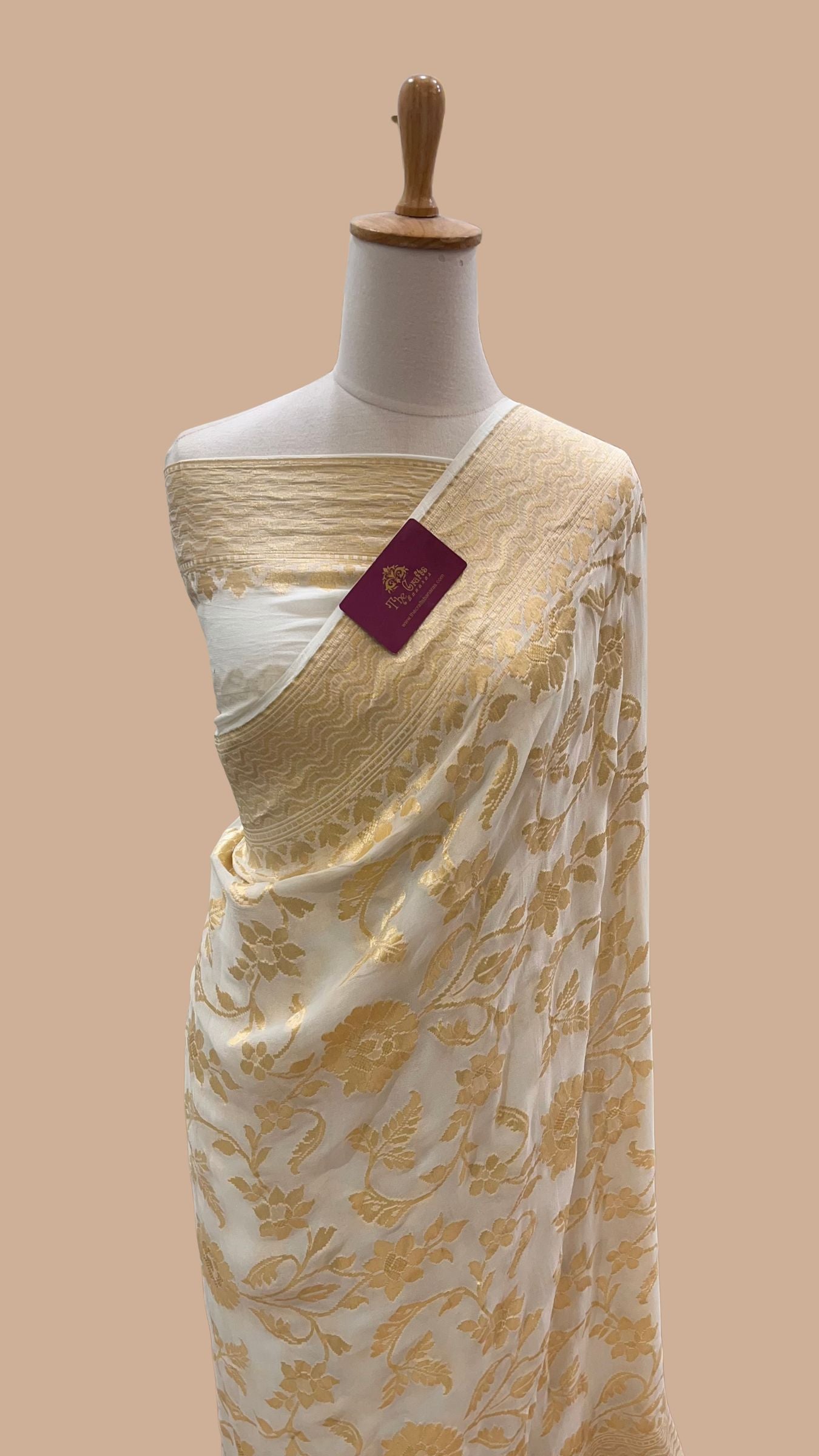 Khaddi Georgette Handloom Banarasi Saree