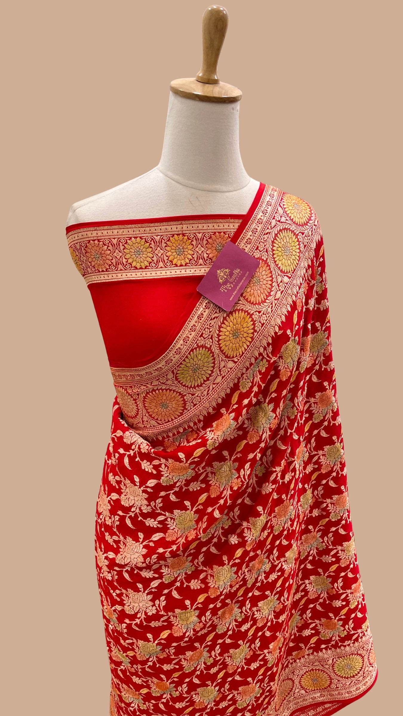 Pure Khaddi Chiffon Banarasi Saree