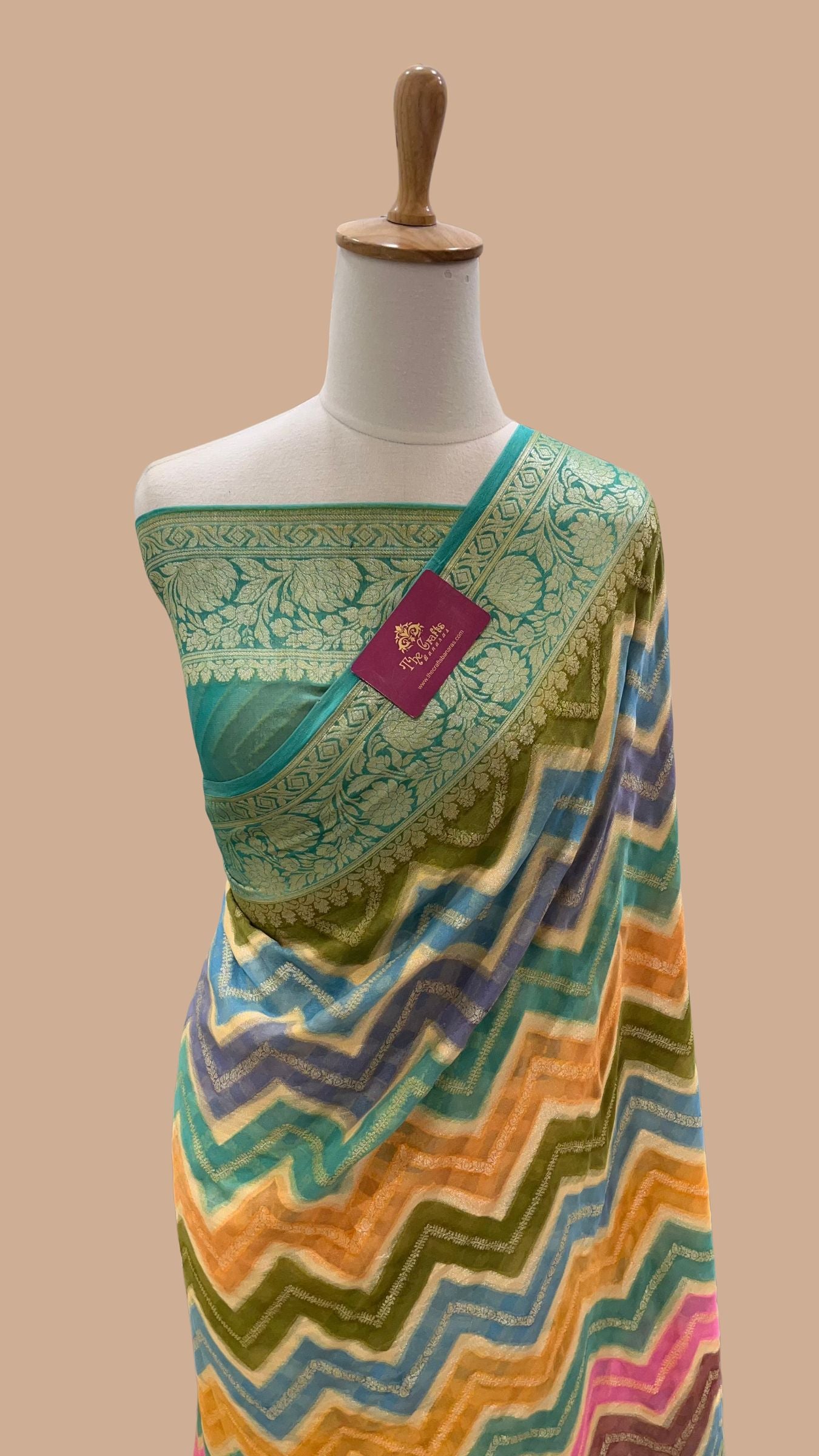 Pure Khaddi Chiffon Banarasi Saree