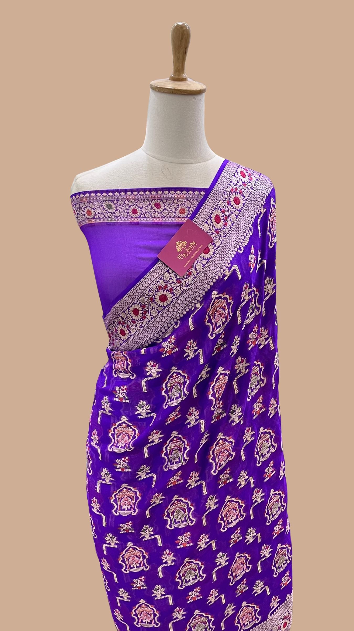 Pure Khaddi Chiffon Banarasi Saree