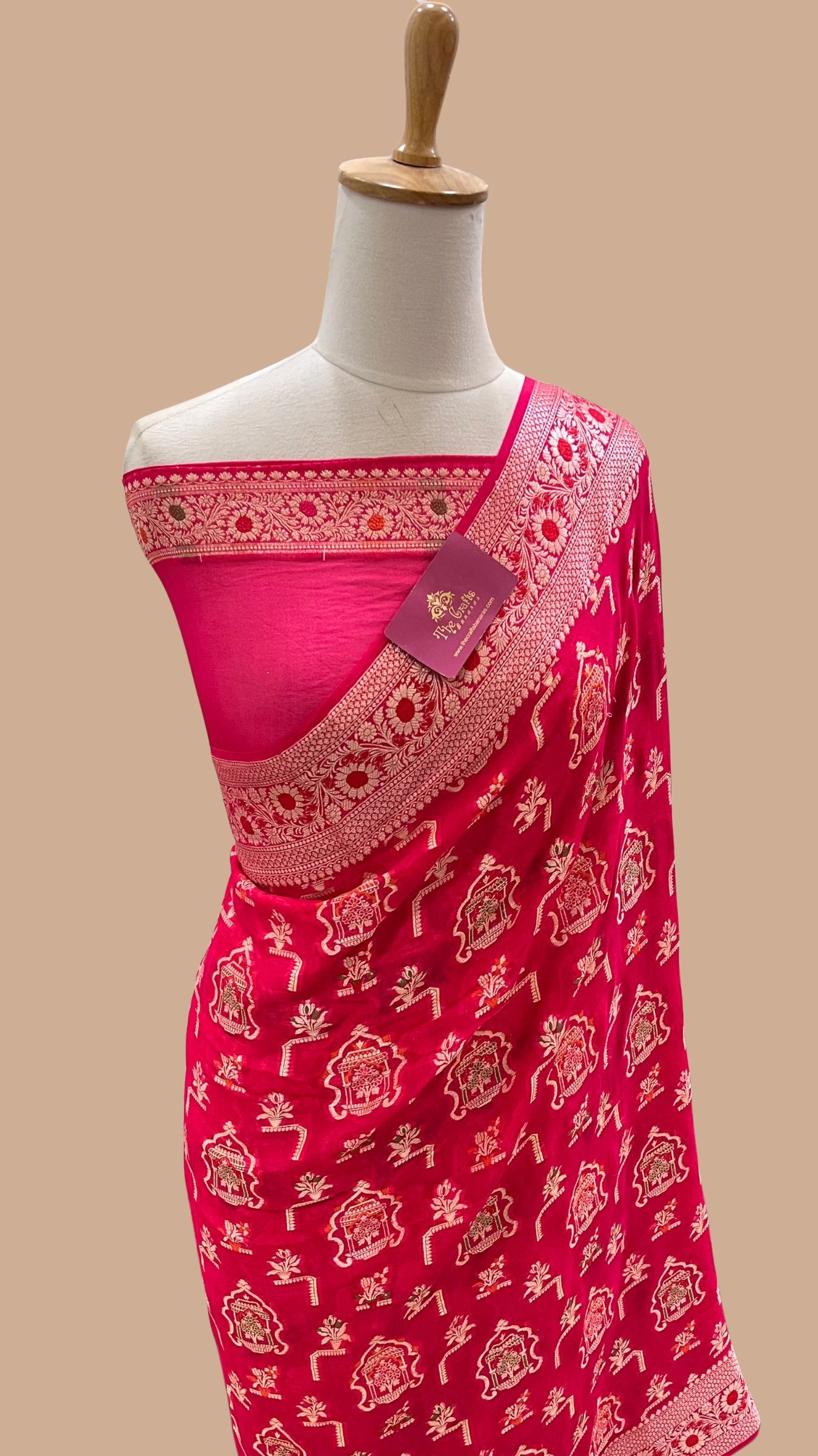 Pure Khaddi Chiffon Banarasi Saree