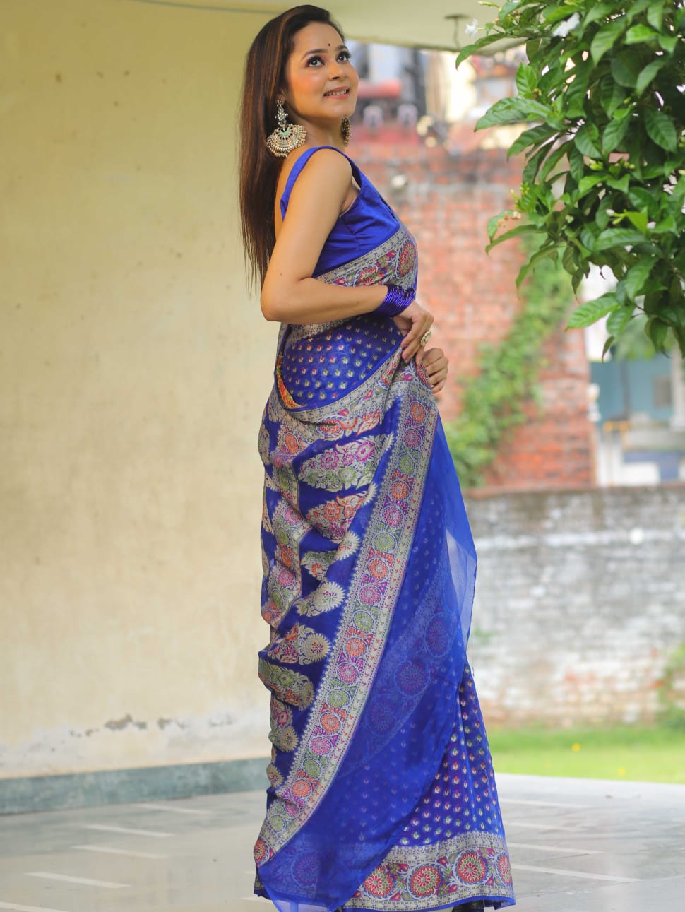 Pure Khaddi Chiffon Banarasi Saree