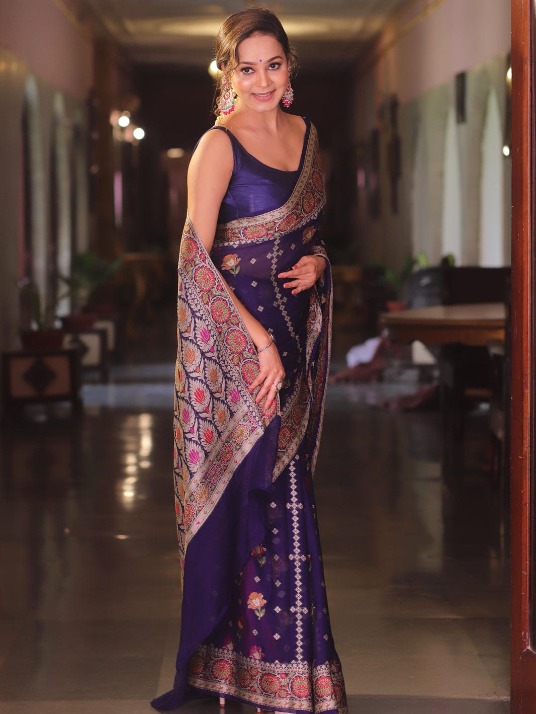 Pure Khaddi Chiffon Banarasi Saree