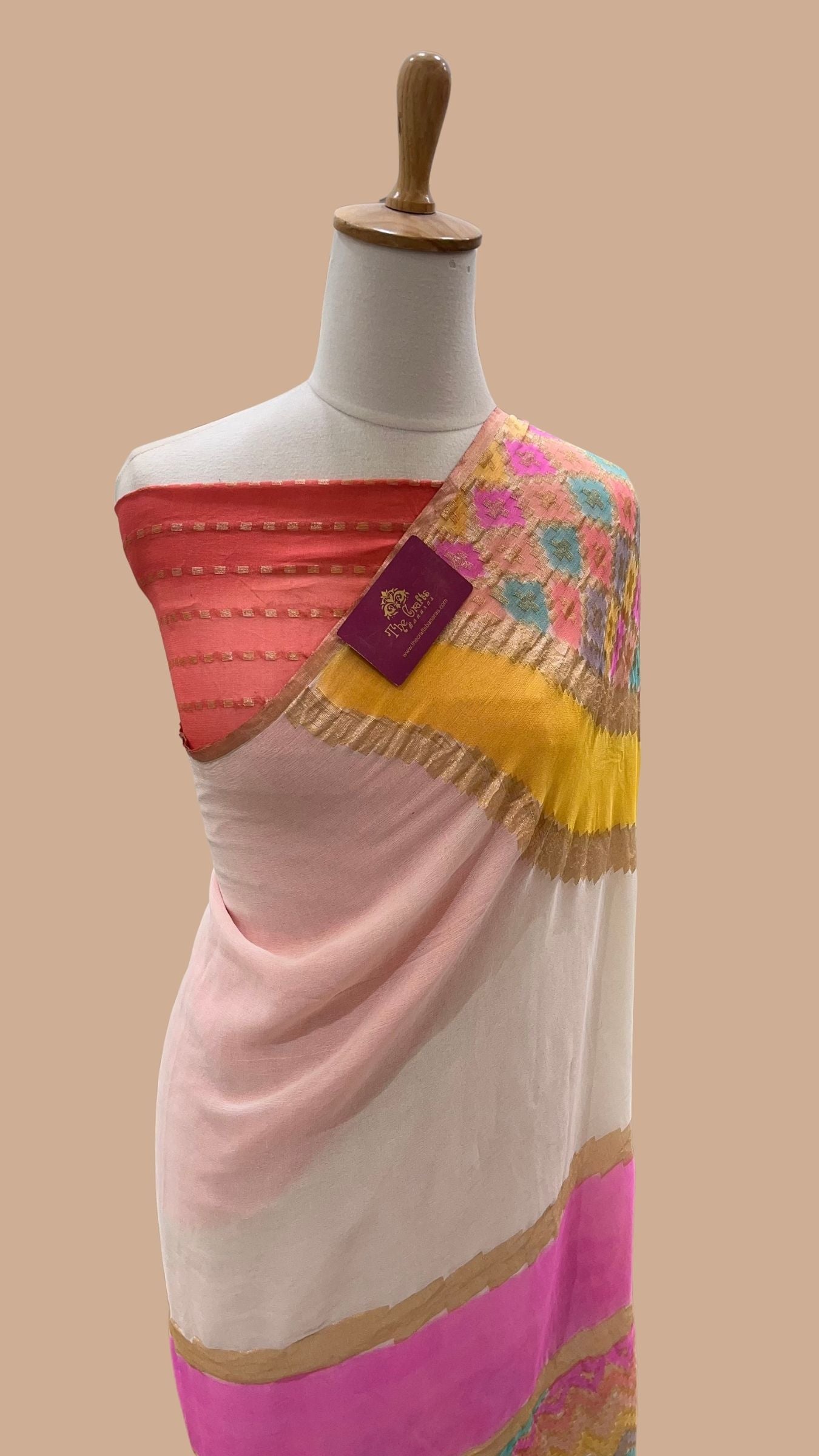 Rangkat Khaddi Georgette Handloom Banarasi Saree