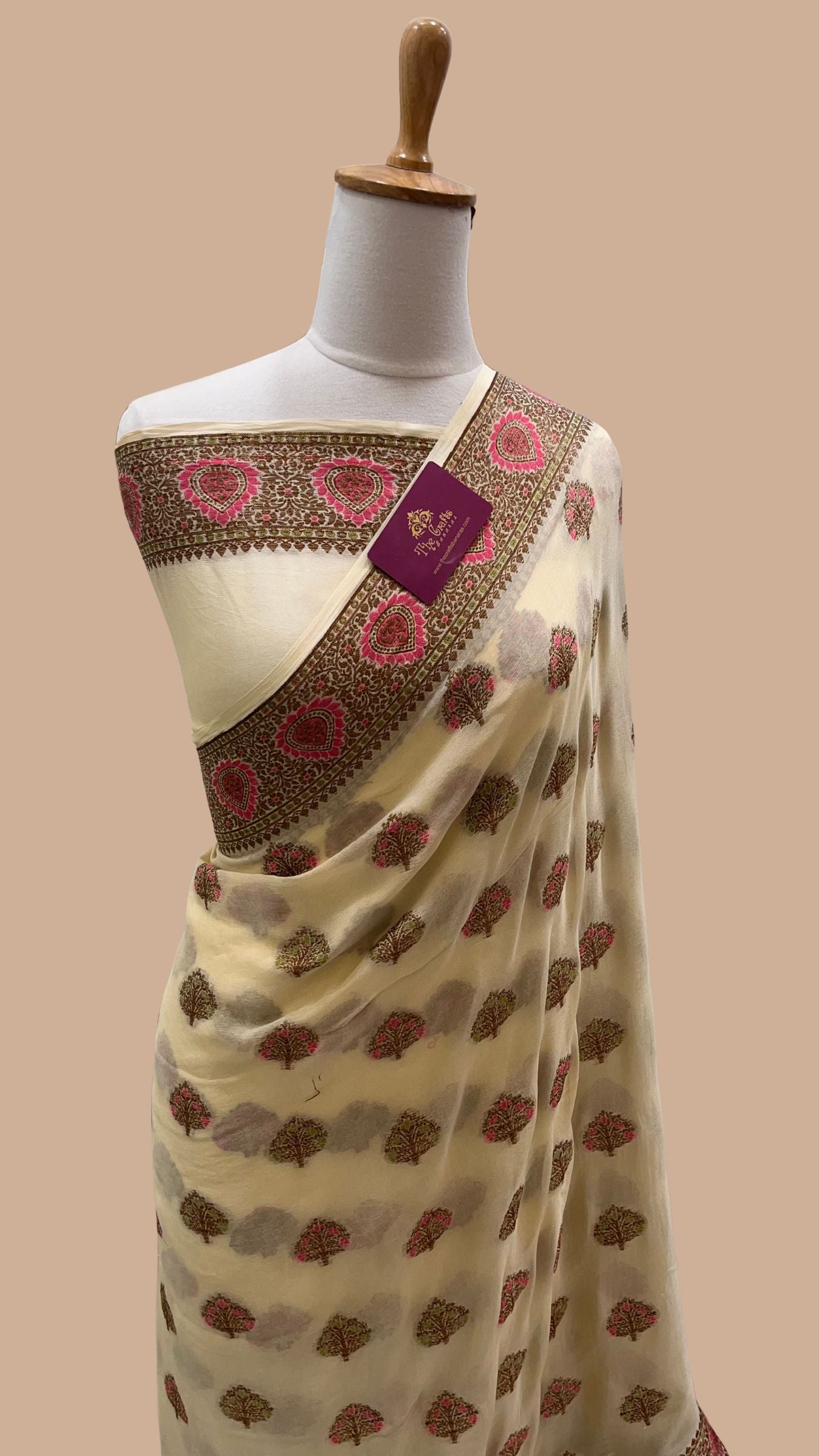 Pure Khaddi Chiffon Banarasi Saree