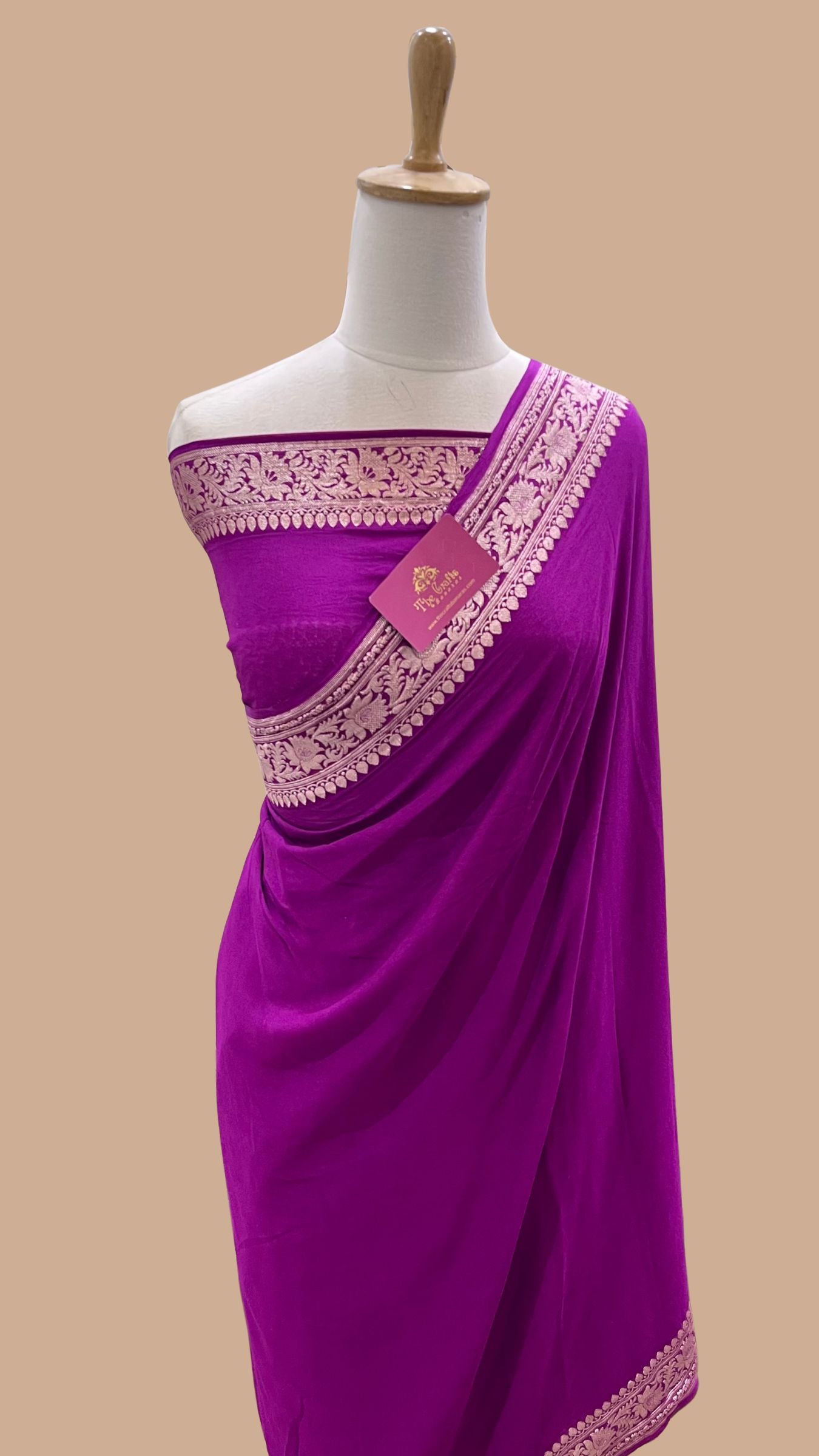 Khaddi Georgette Handloom Banarasi Saree