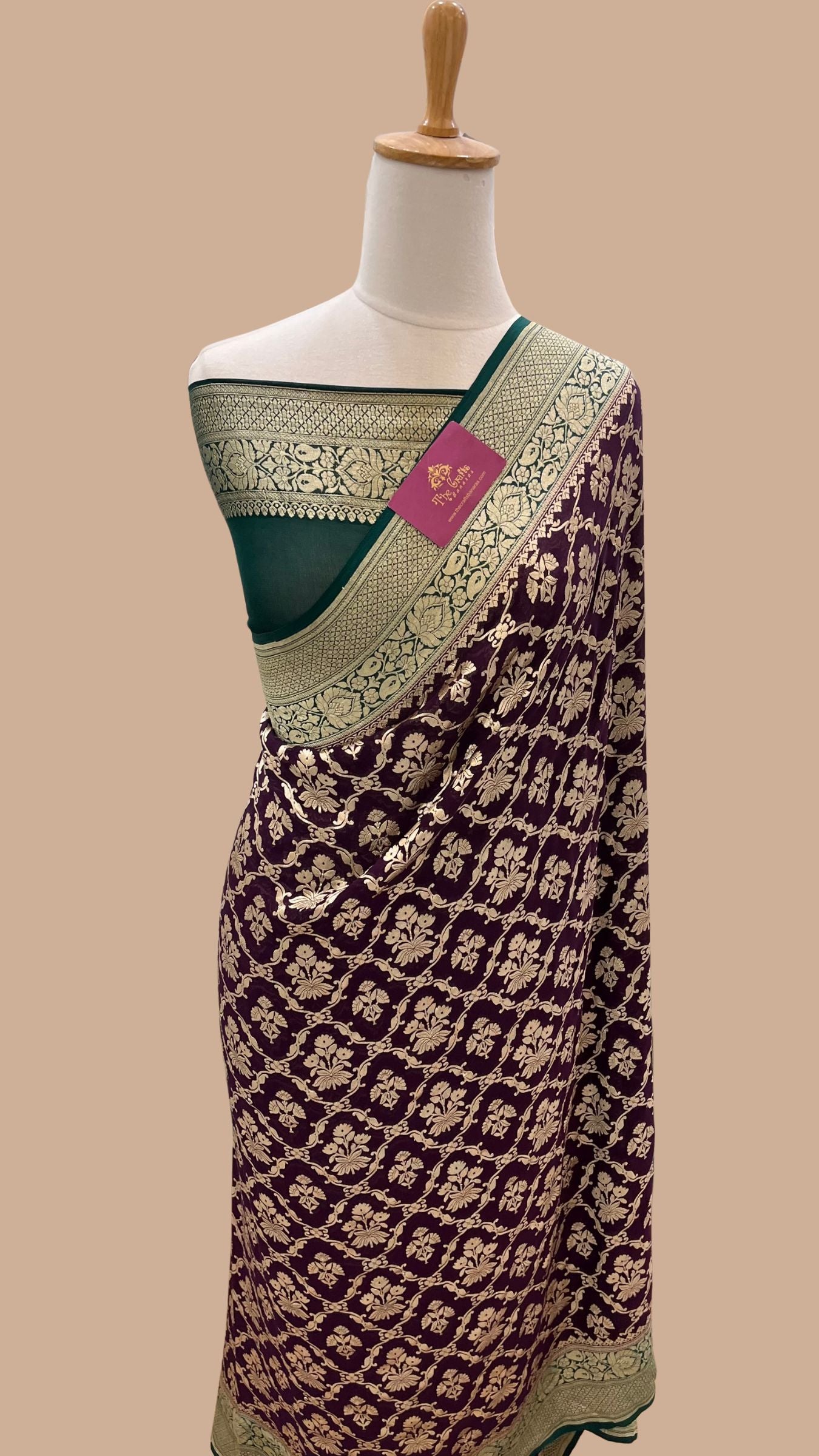 Khaddi Georgette Banarasi Saree - Water Zari