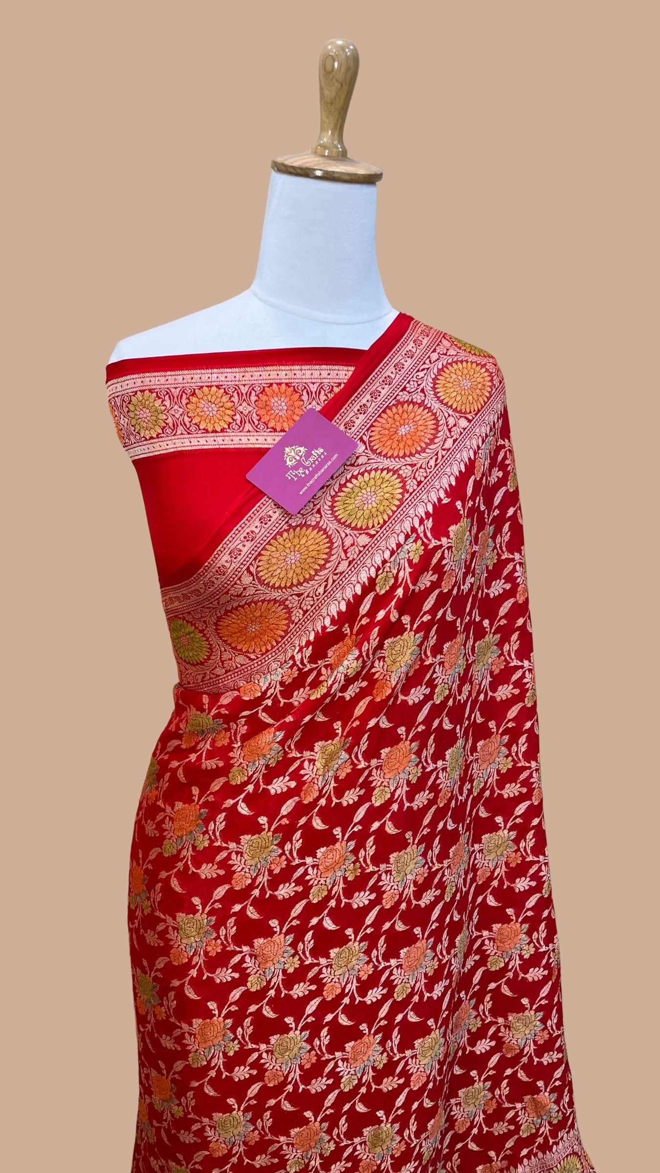 Pure Khaddi Chiffon Banarasi Saree