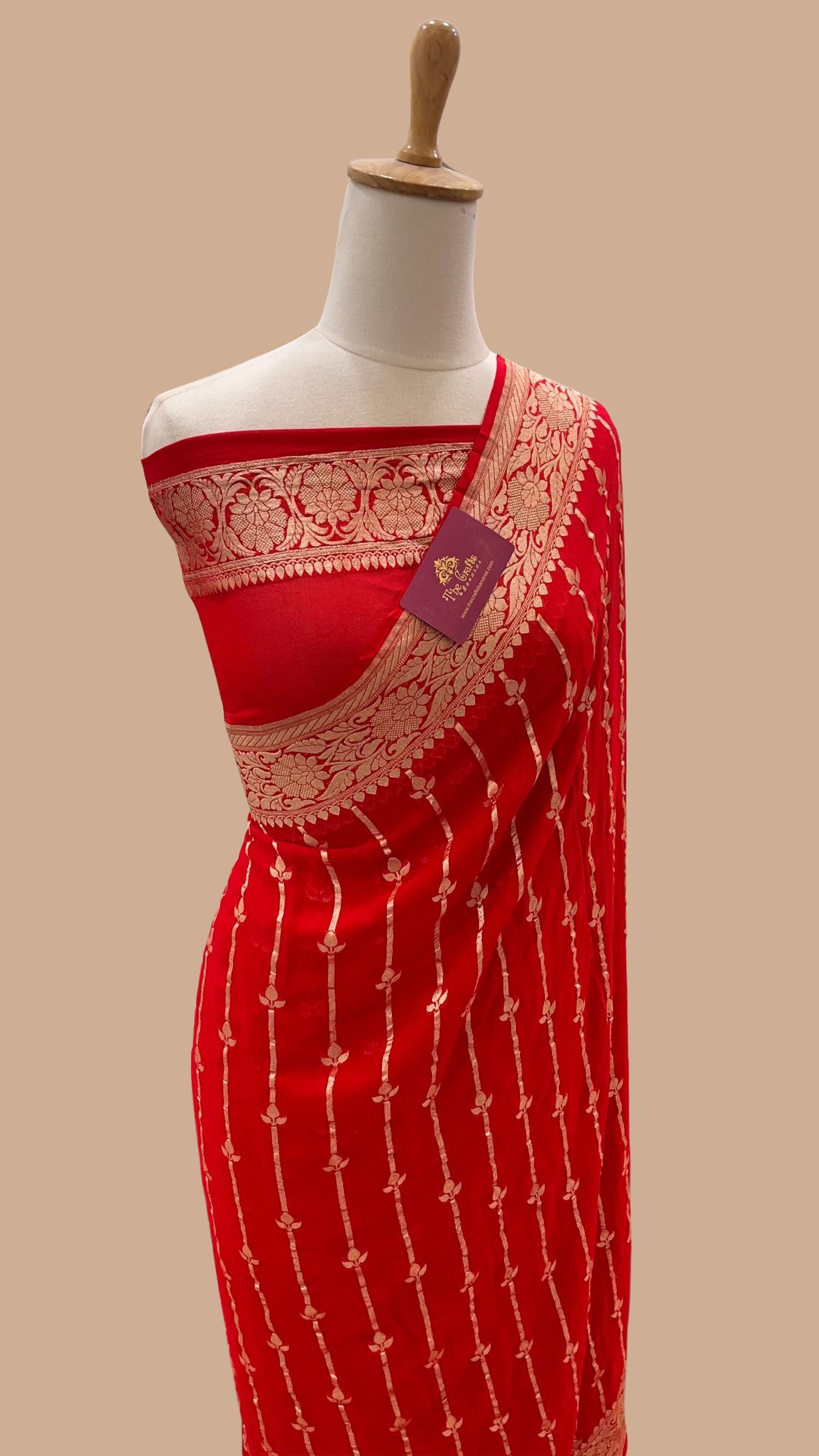Khaddi Georgette Handloom Banarasi Saree